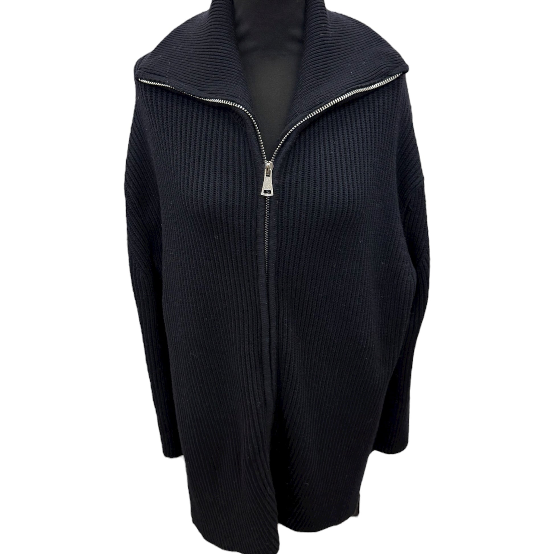 Zara navy ribbed oversize cardigan