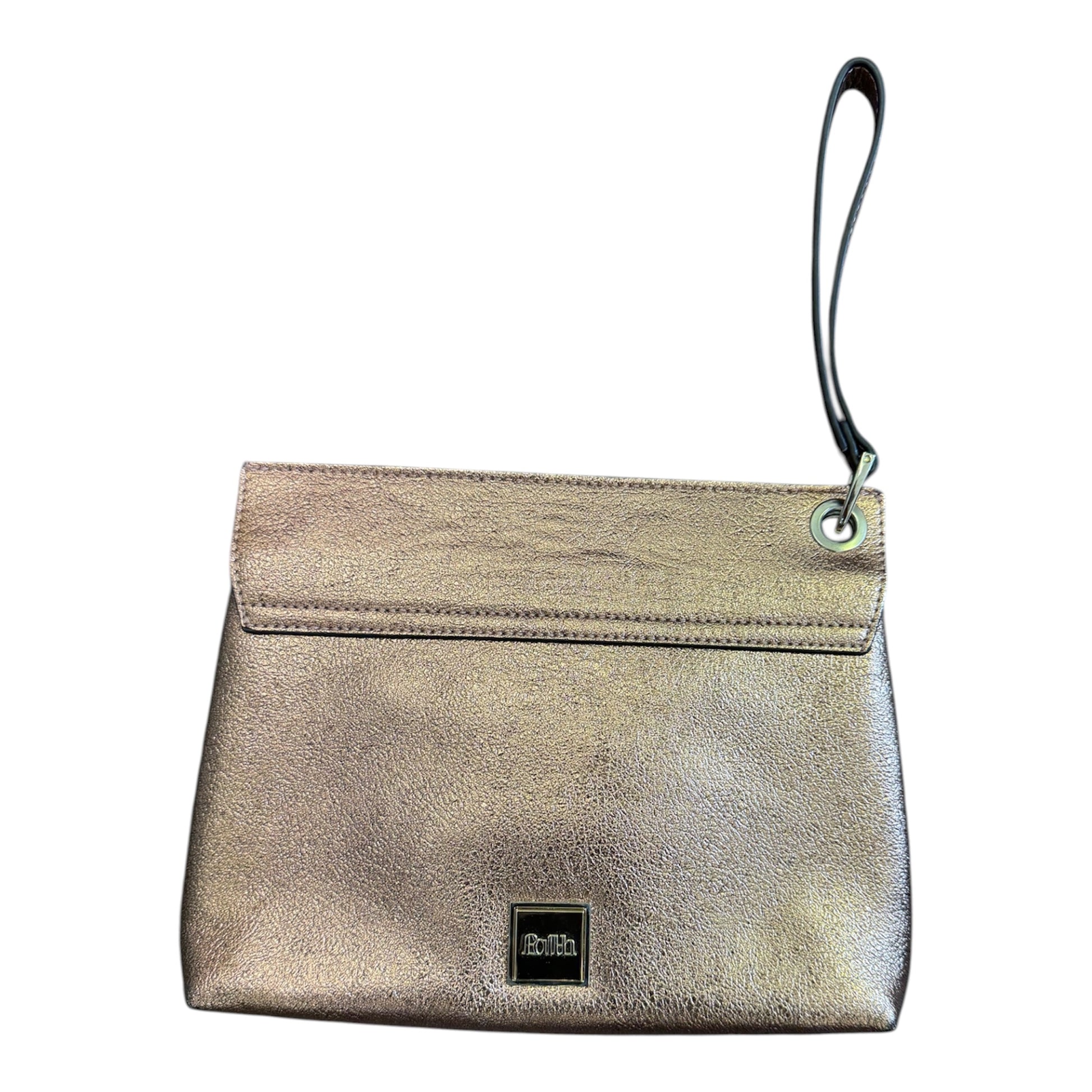 Faith rose gold metallic clutch bag