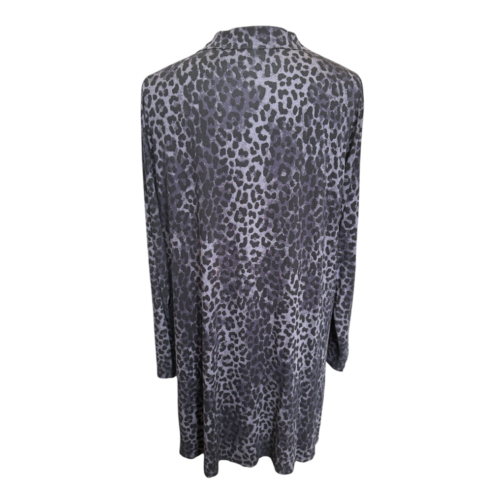 Yours animal print long sleeve button mini dress