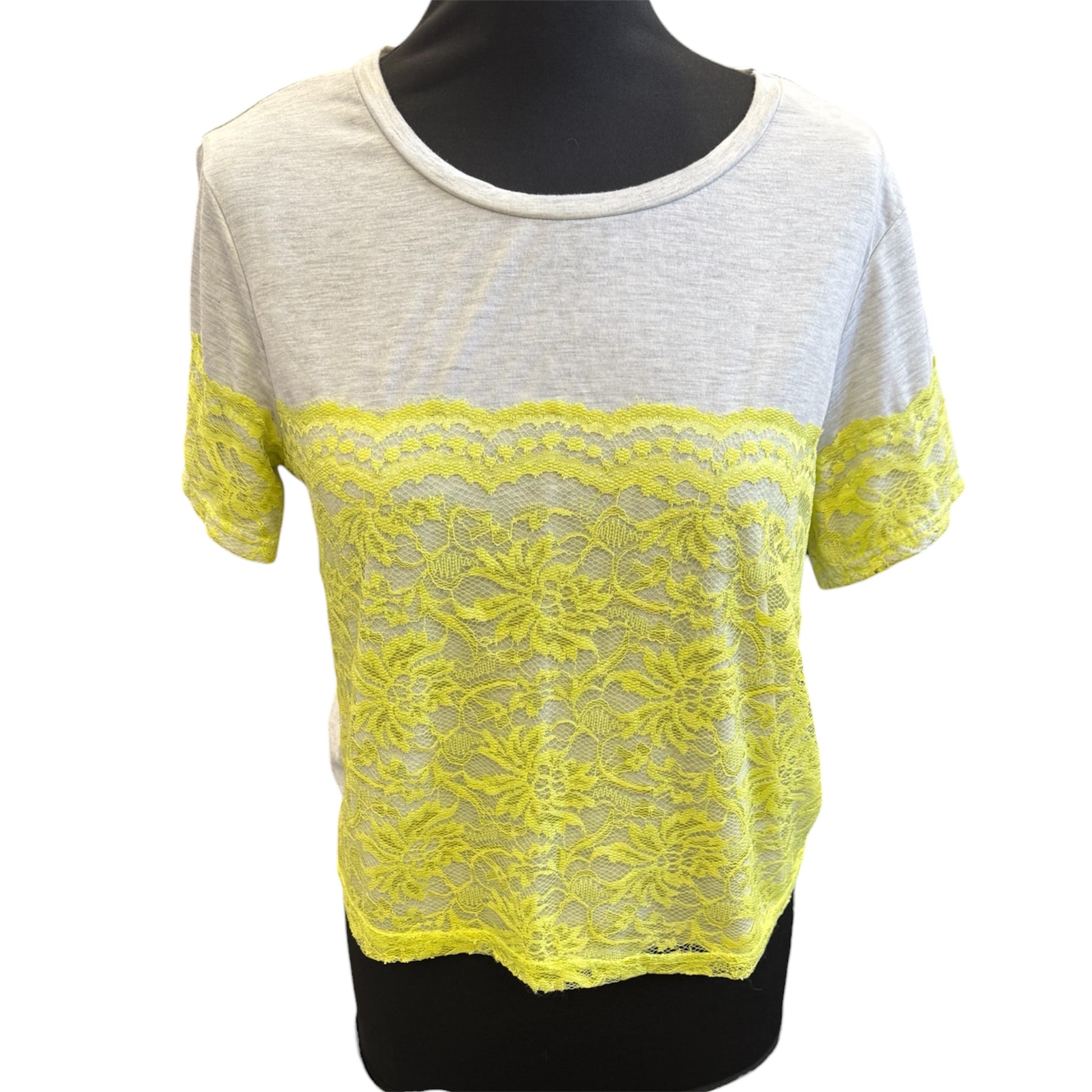 Miss Selfridge yellow lace t-shirt