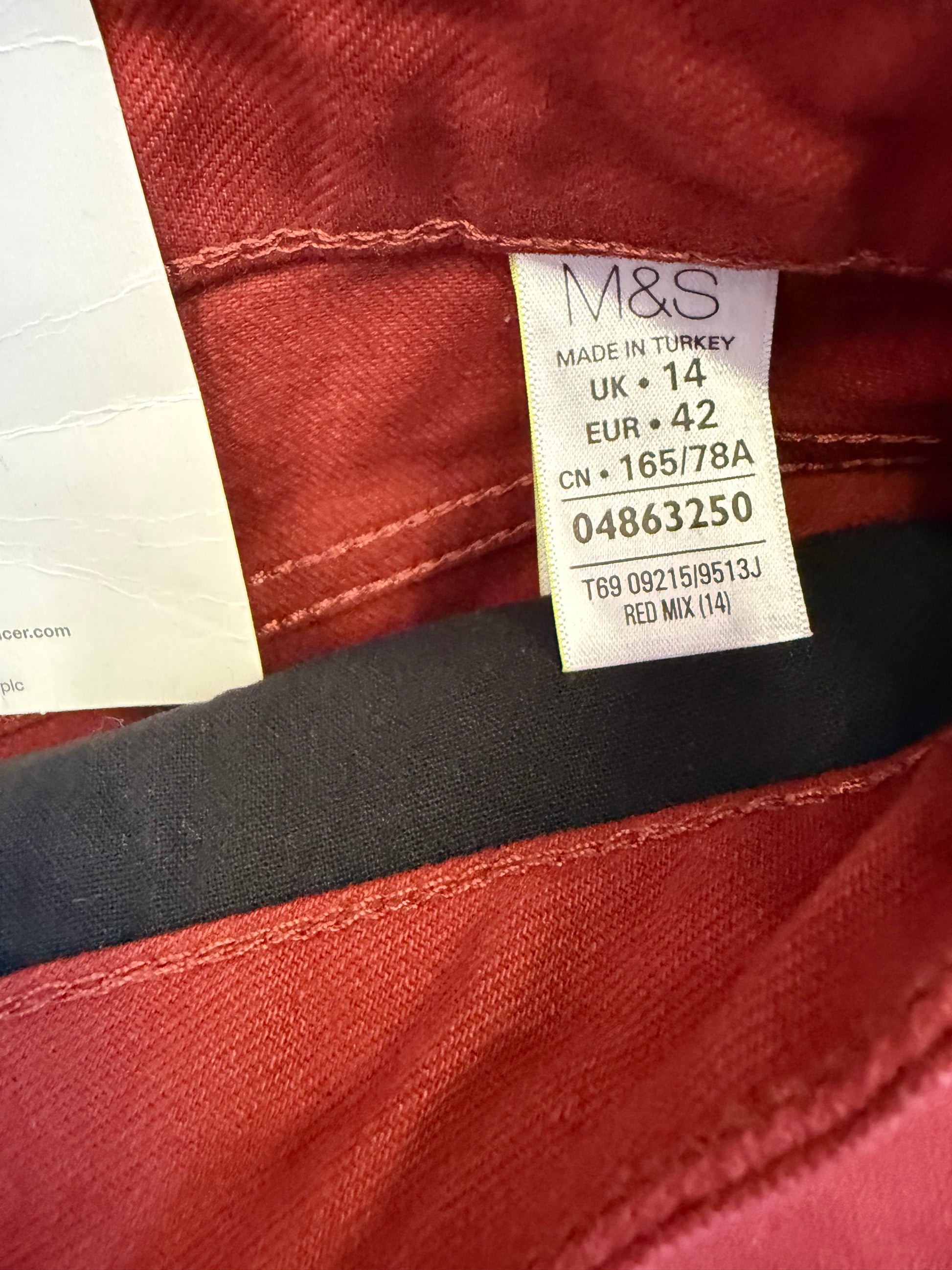 M&S burgundy denim shorts
