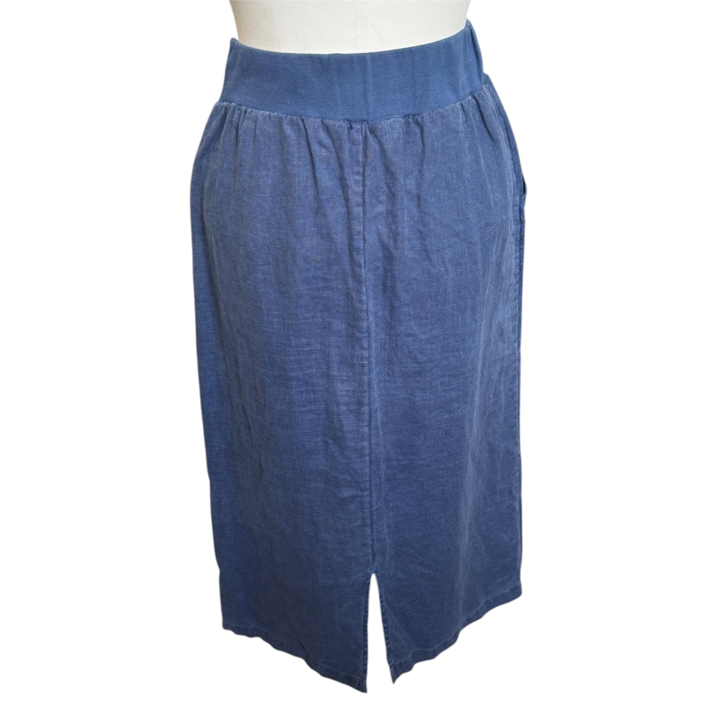 Seasalt blue linen midi skirt