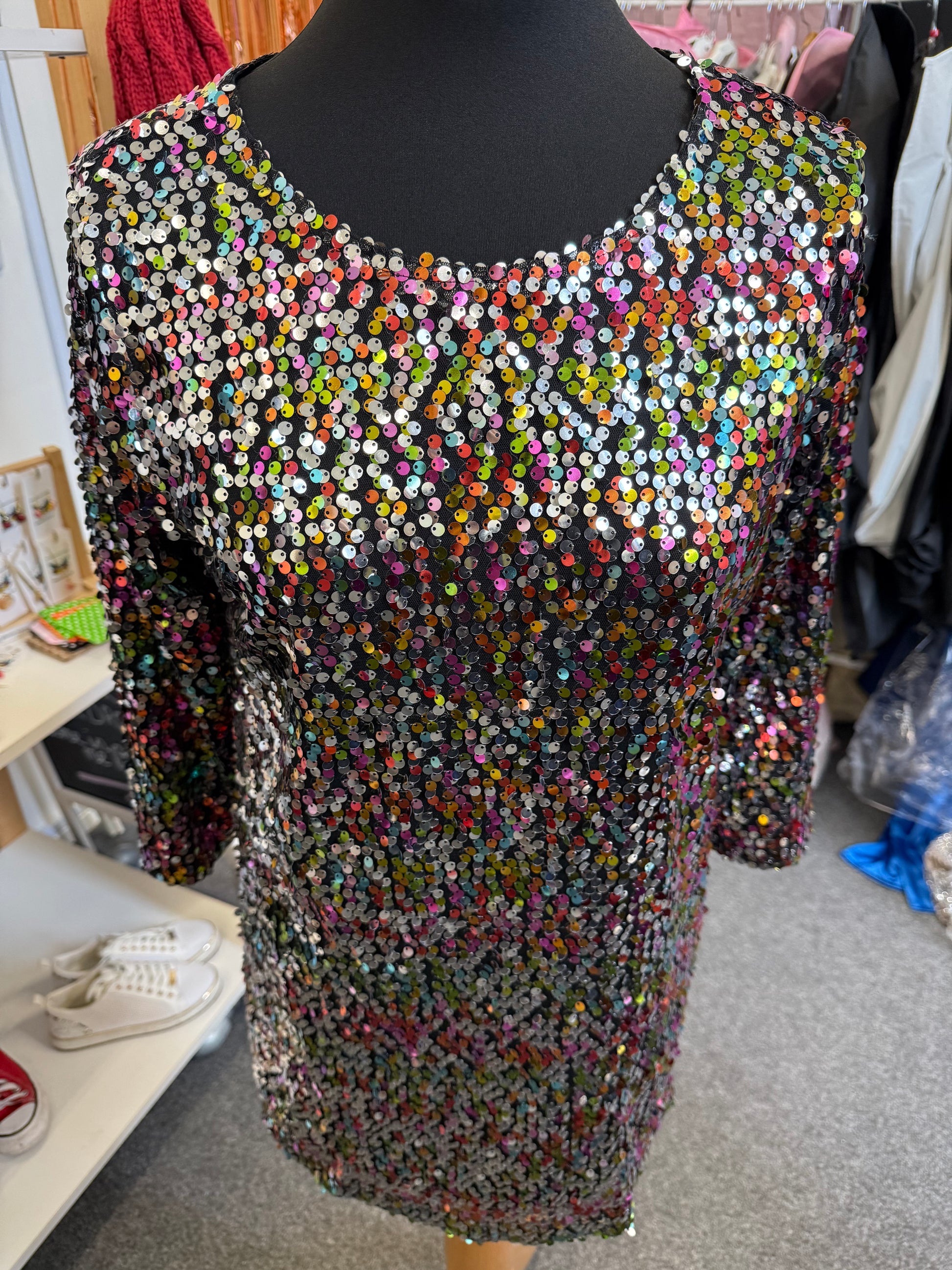 Multicolour sequin mini dress