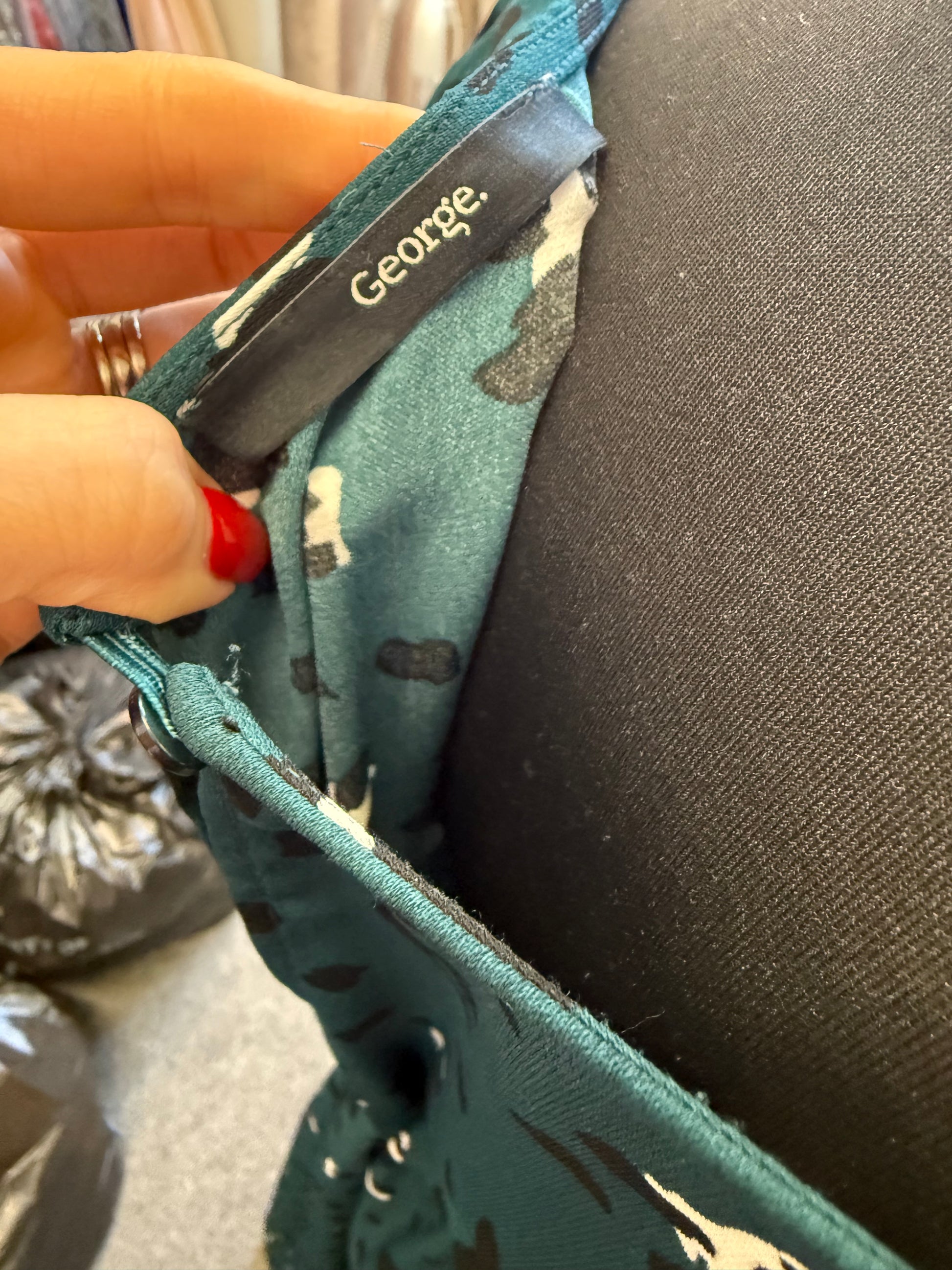 Teal animal print midi dress