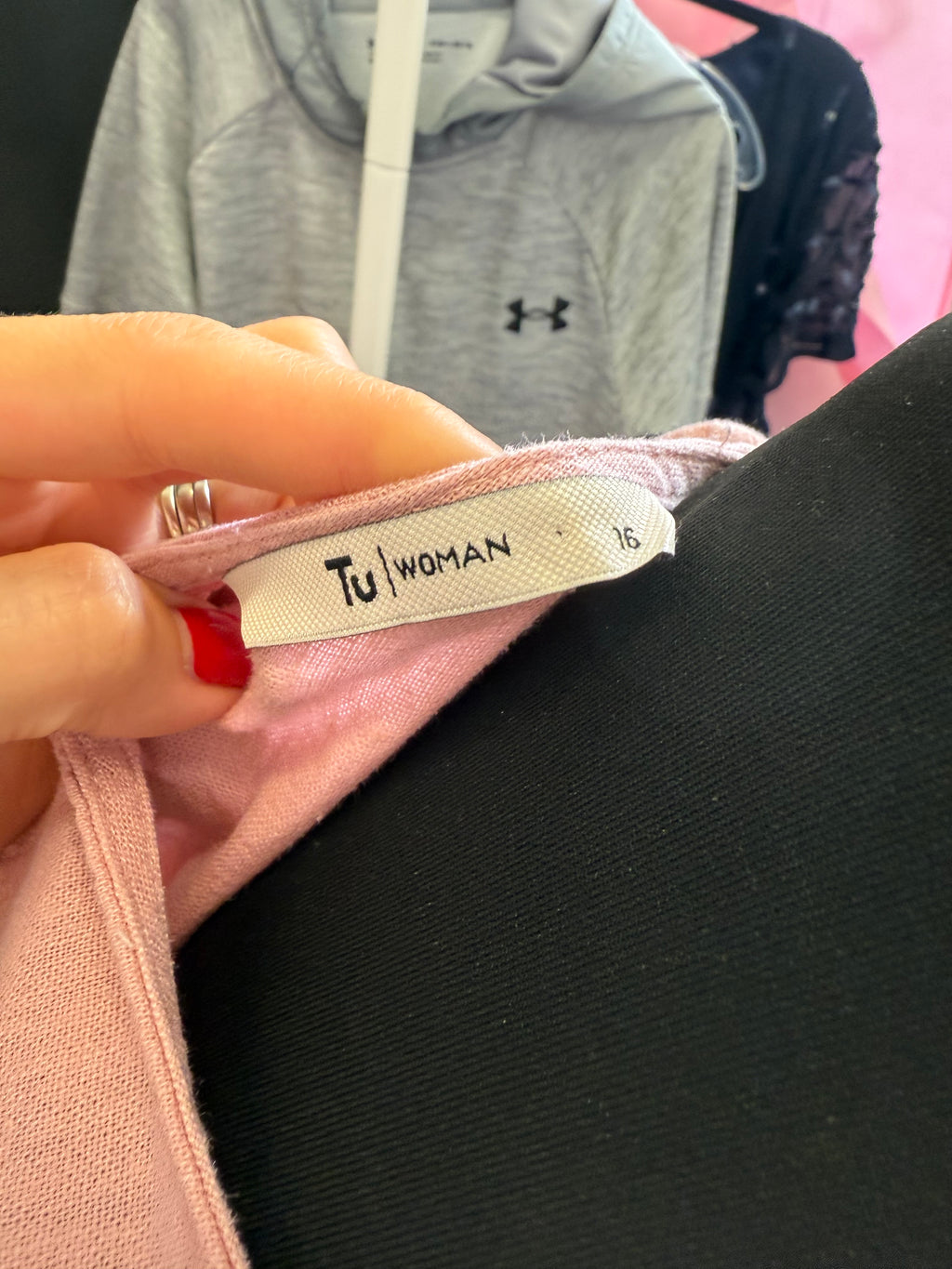 TU pink linen mini dress