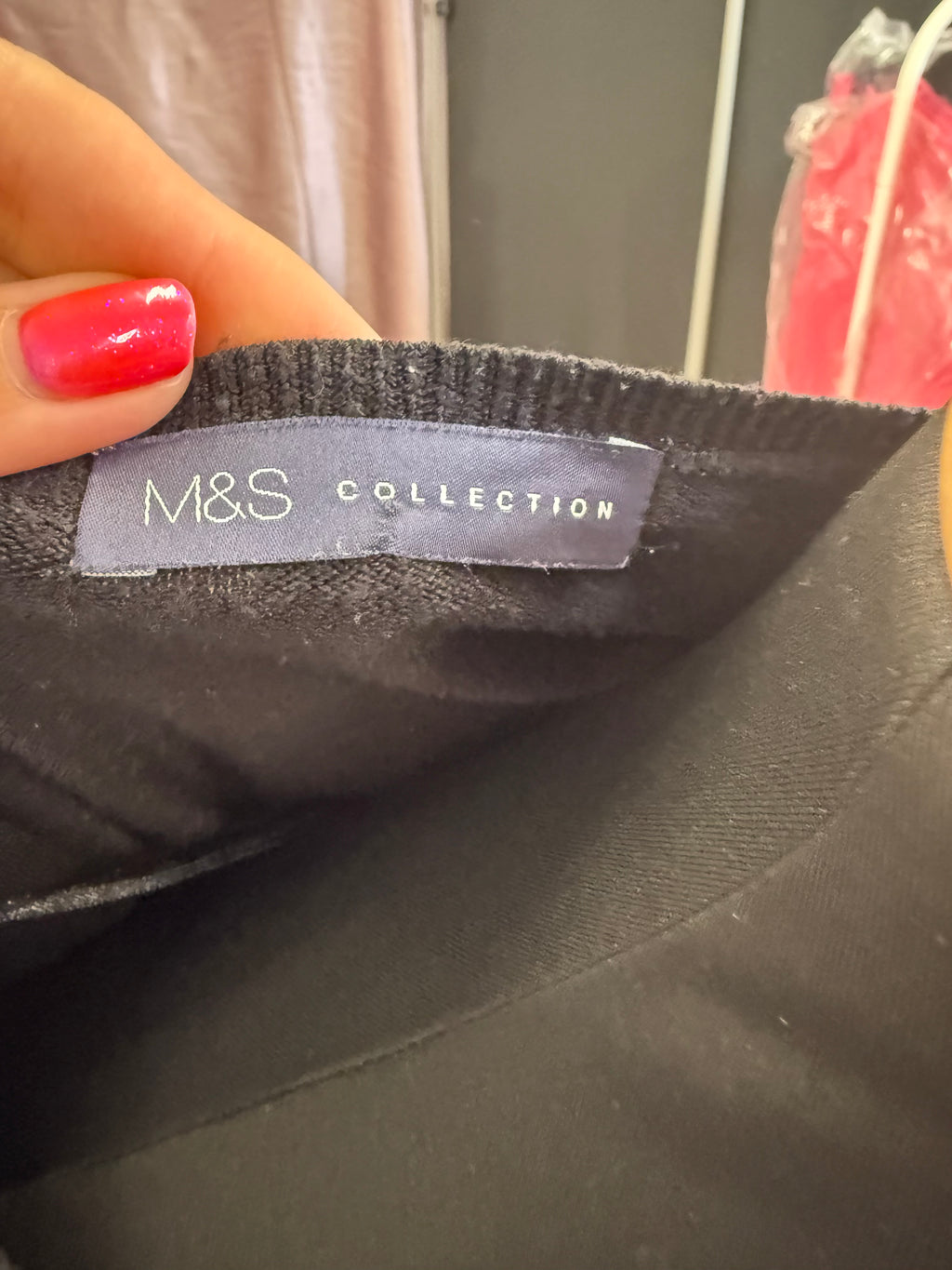 M&S black round neck jumper