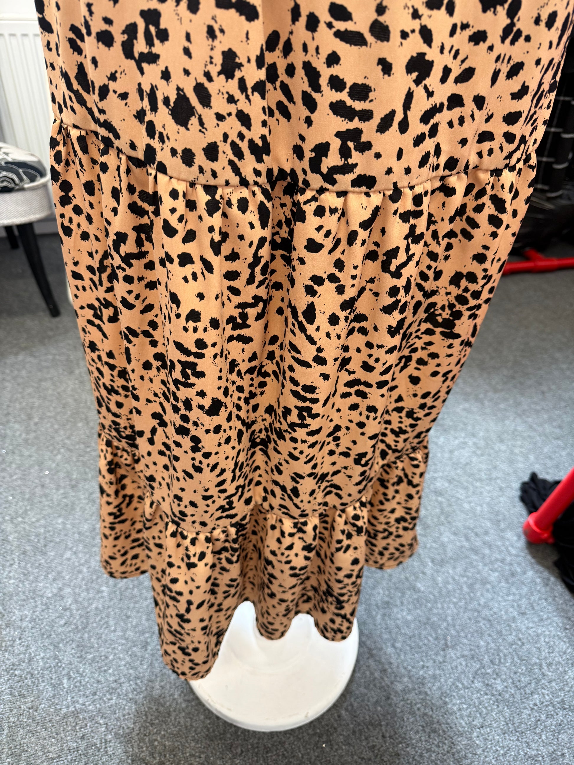 AX Paris animal print short sleeved tier maxi dress