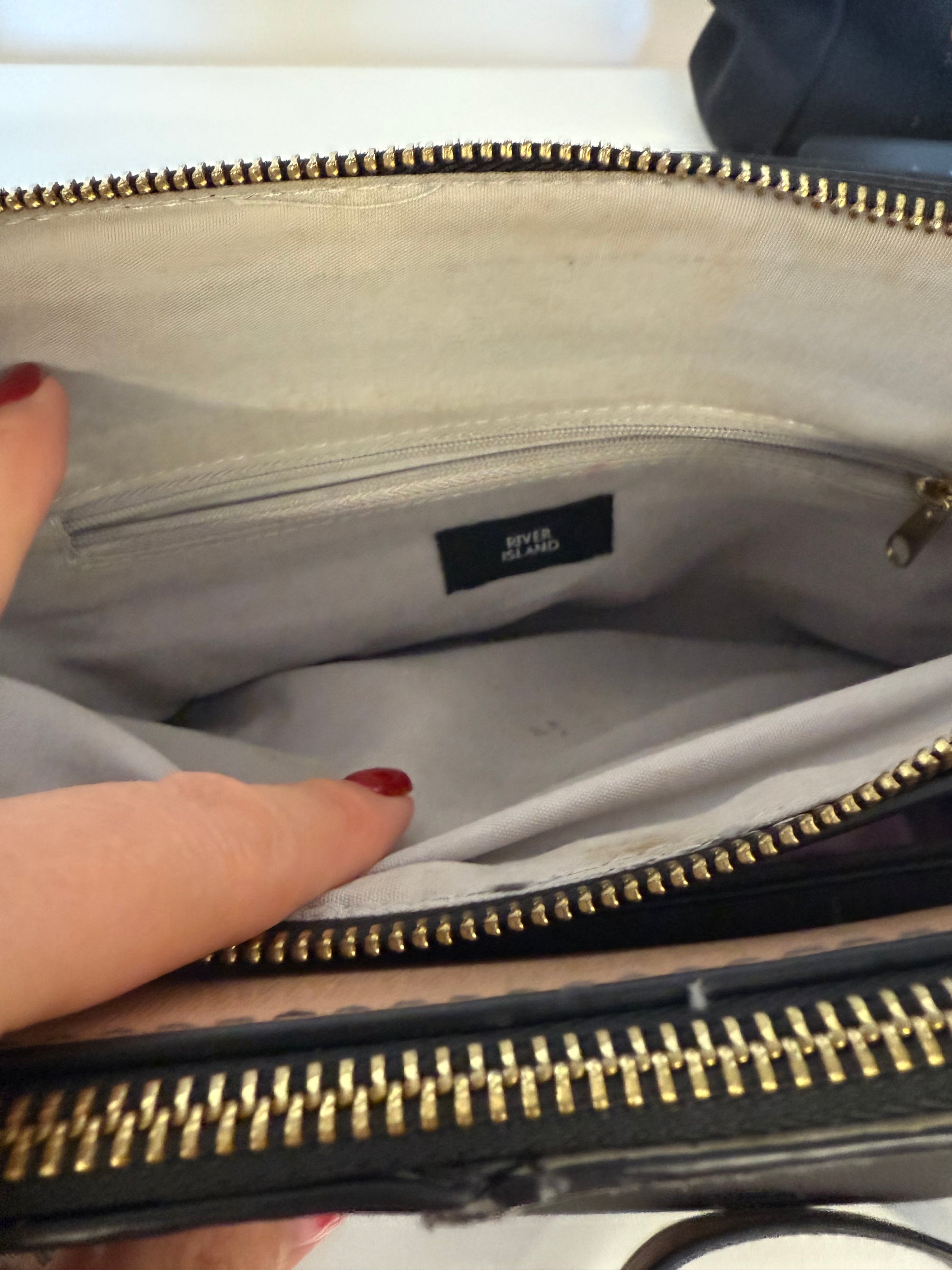 River Island grey tassel bag