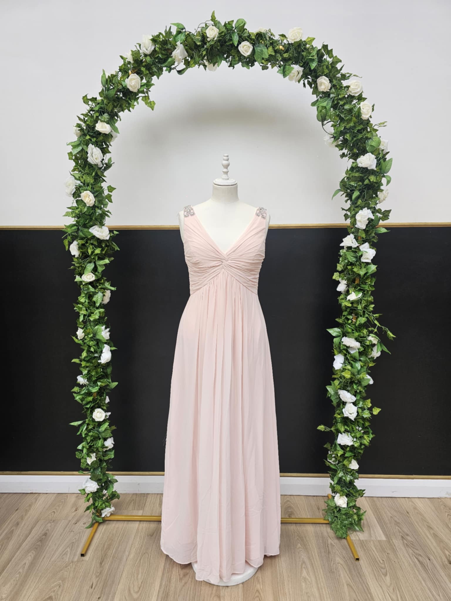 Jewel strap full length dress