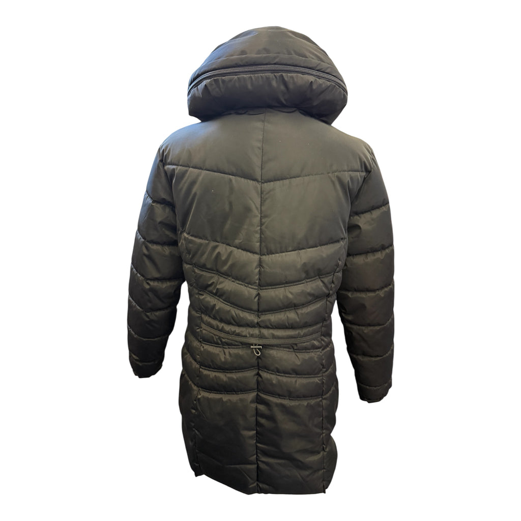 Capsule Wardrobe black longline coat with hood