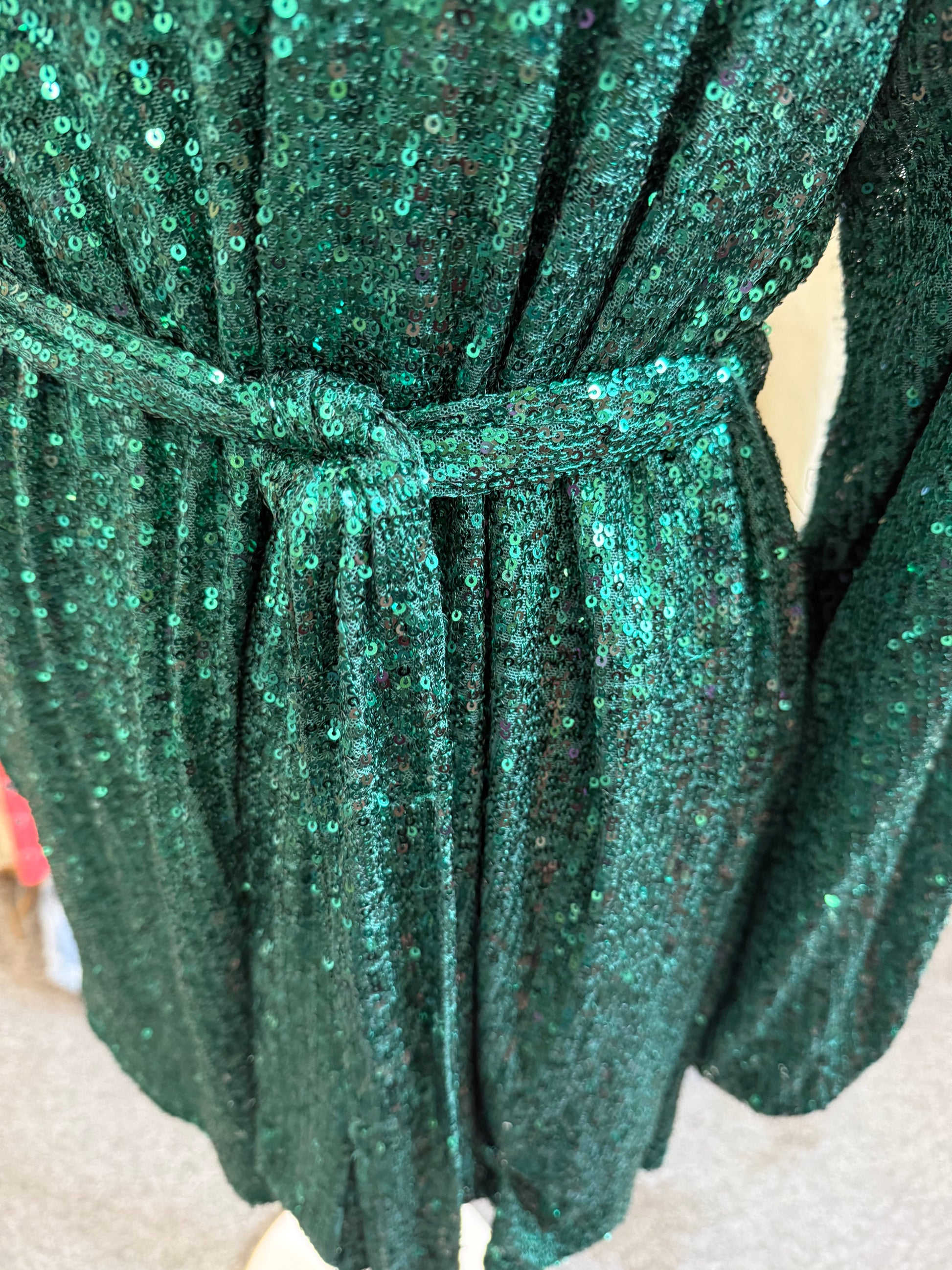 In the Style belted mini sequin dress