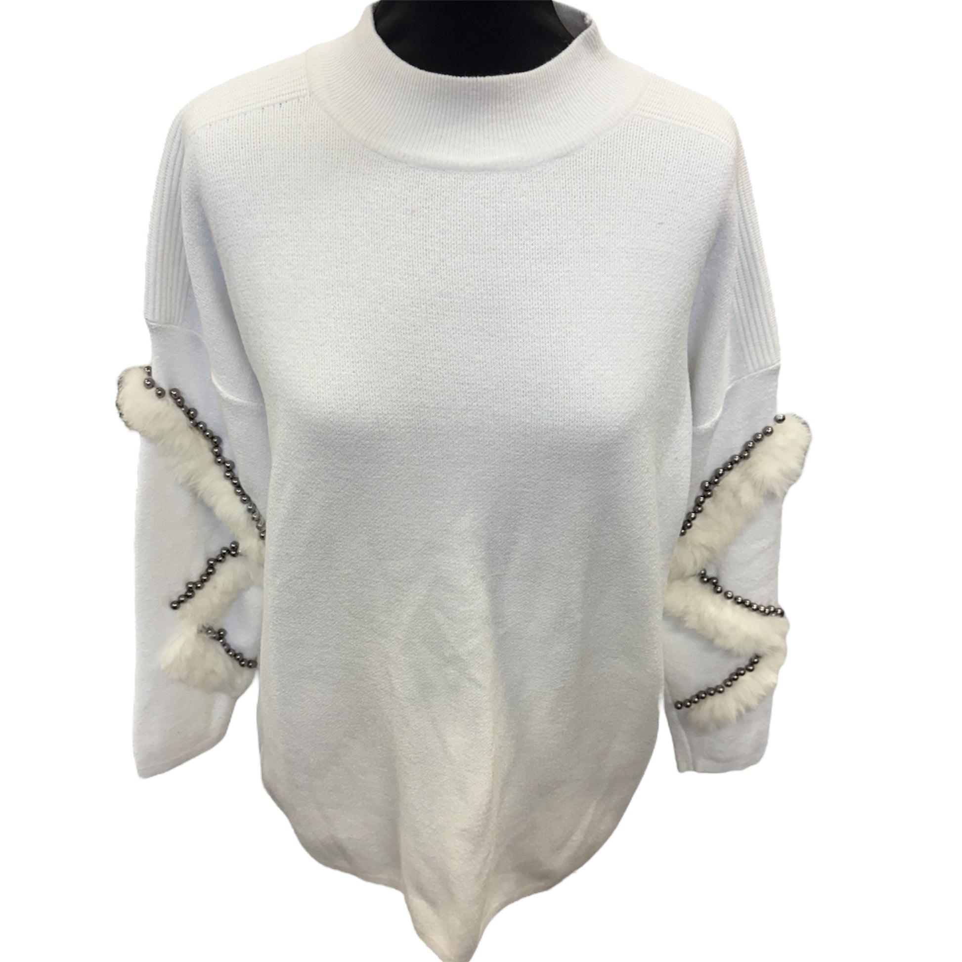 Layers fur detail sleeve jumper