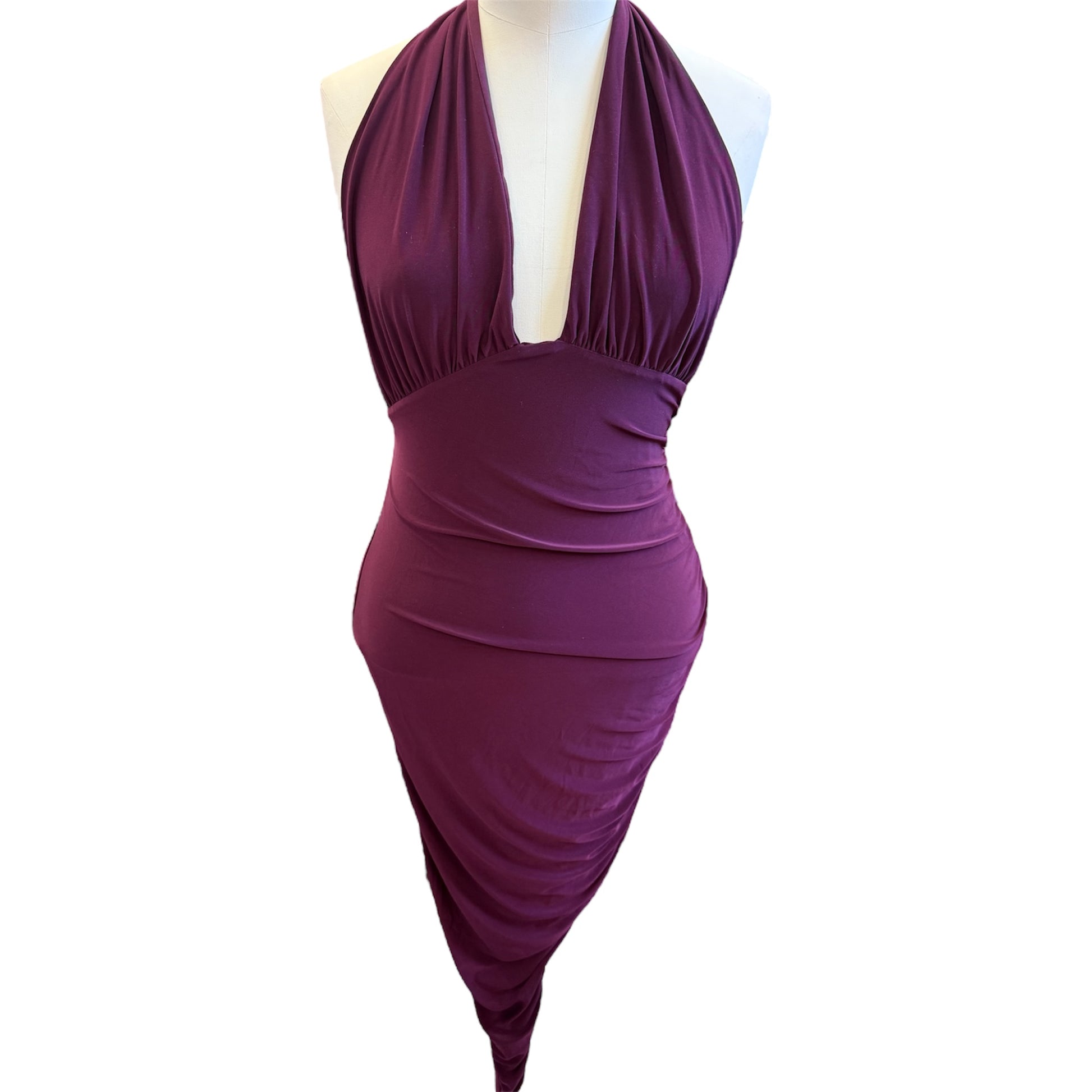 Club London halter neck rusche detail midi dress