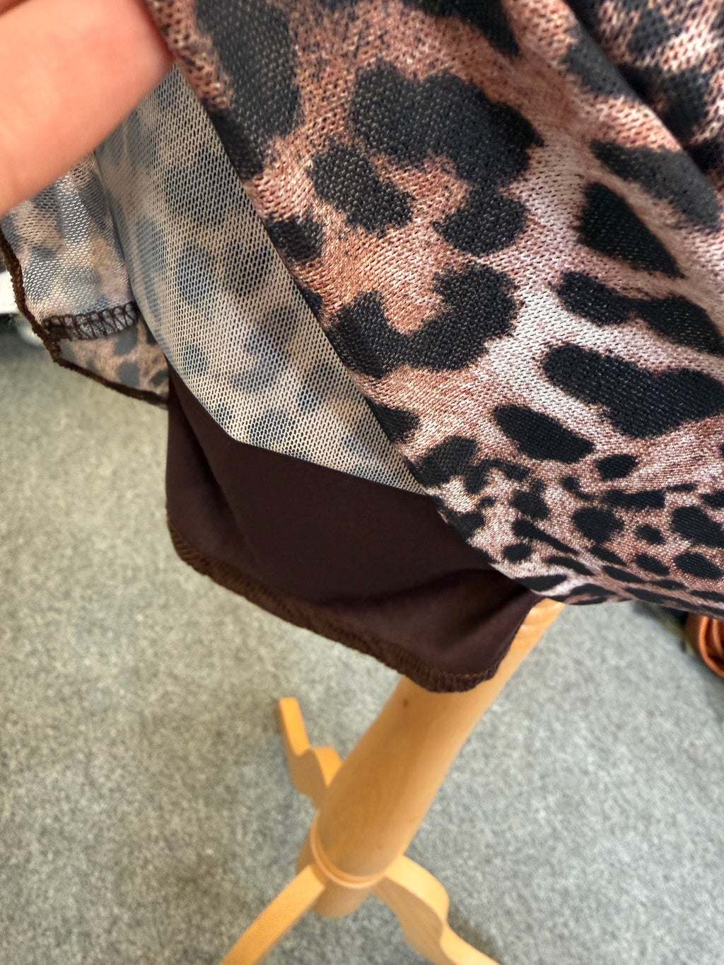 Animal print lined mini skirt