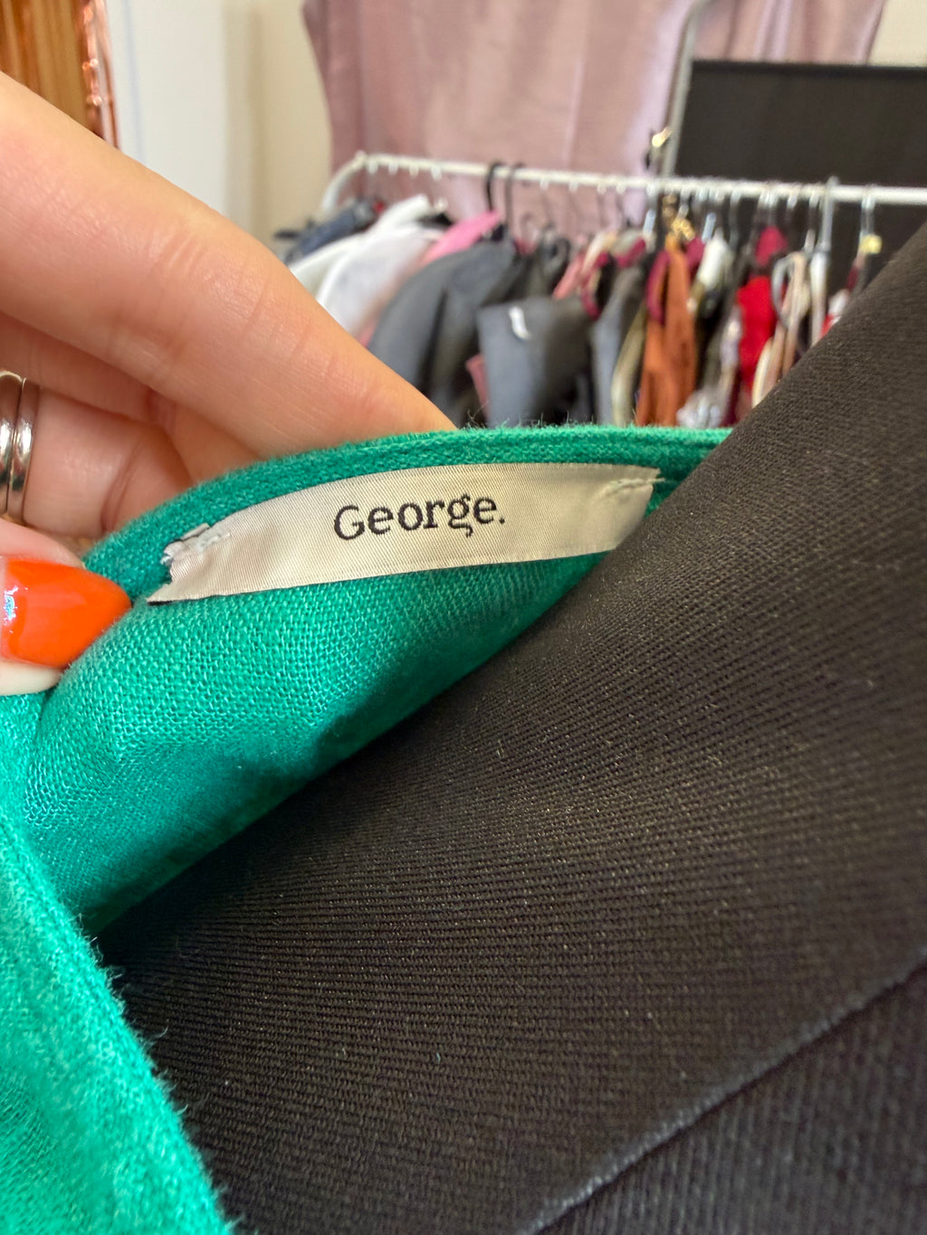 George green linen wrap mini dress