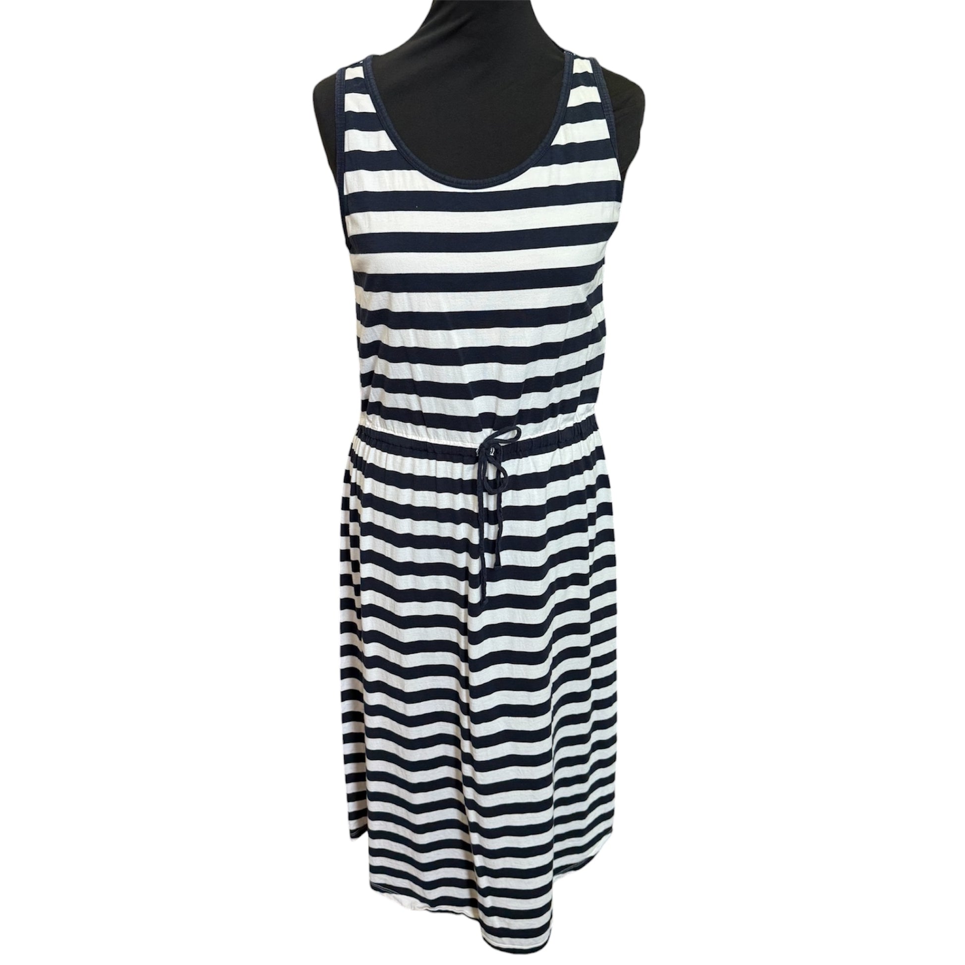 Uniqlo stripe sleeveless tie middle midi dress