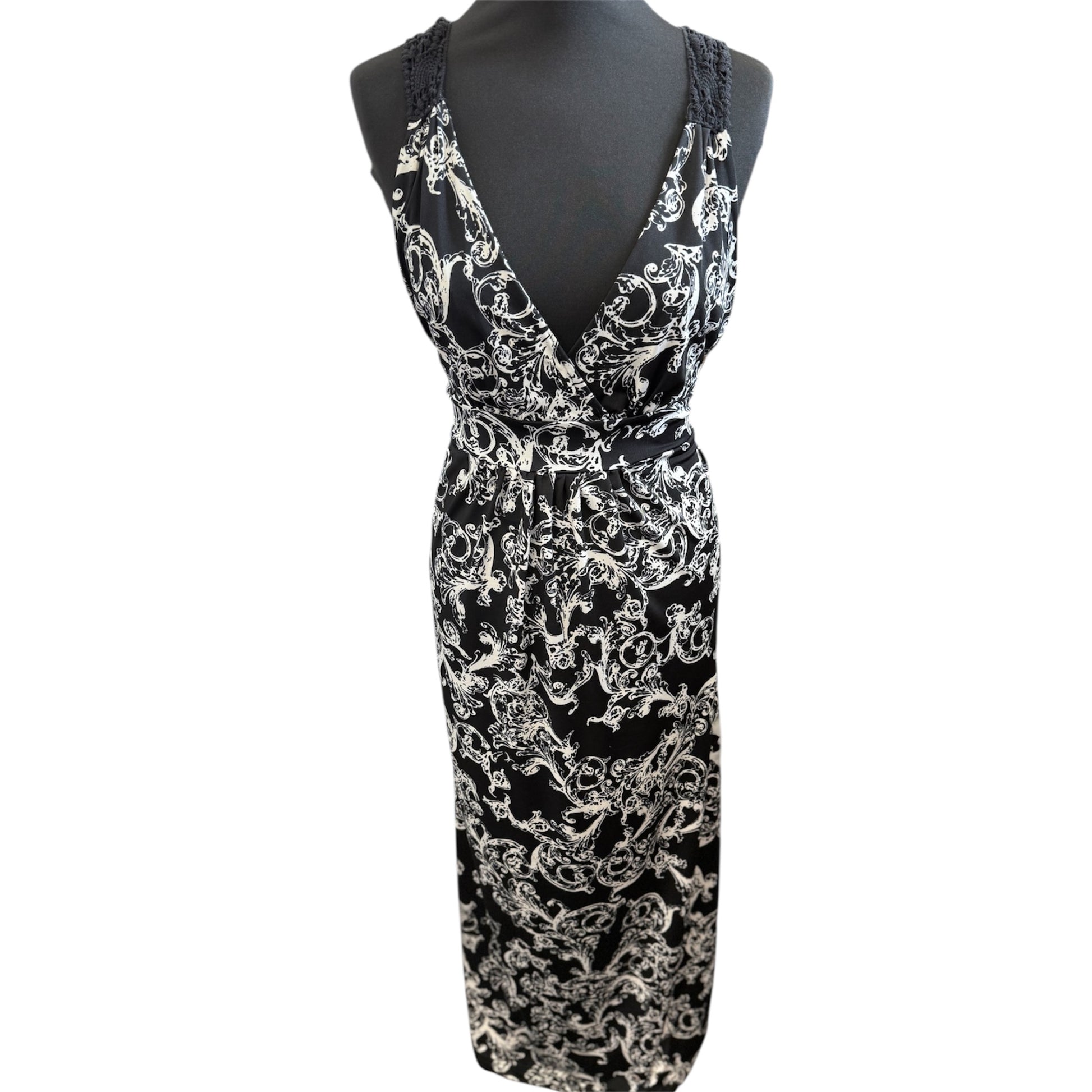 Select crochet detail floral maxi dress