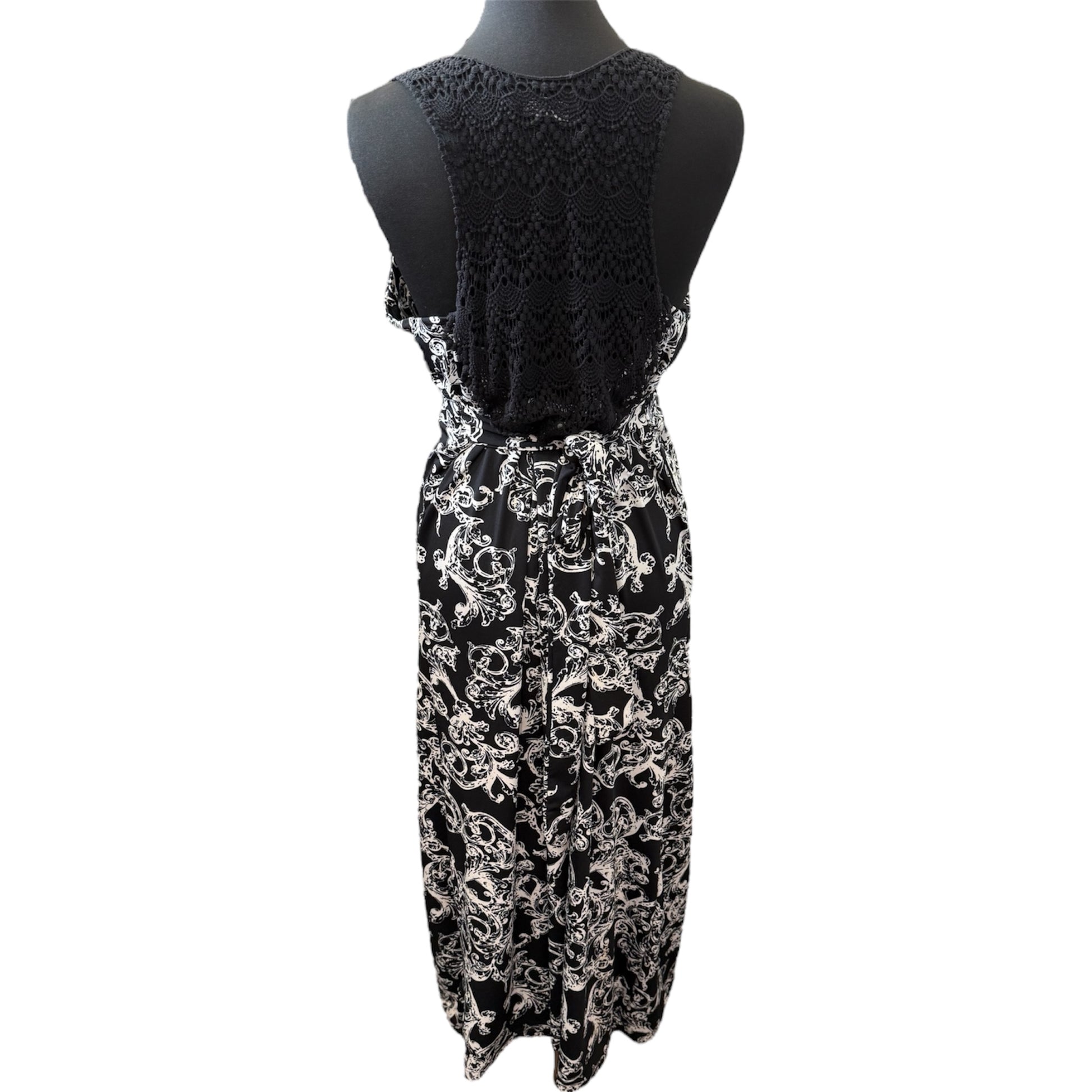 Select crochet detail floral maxi dress