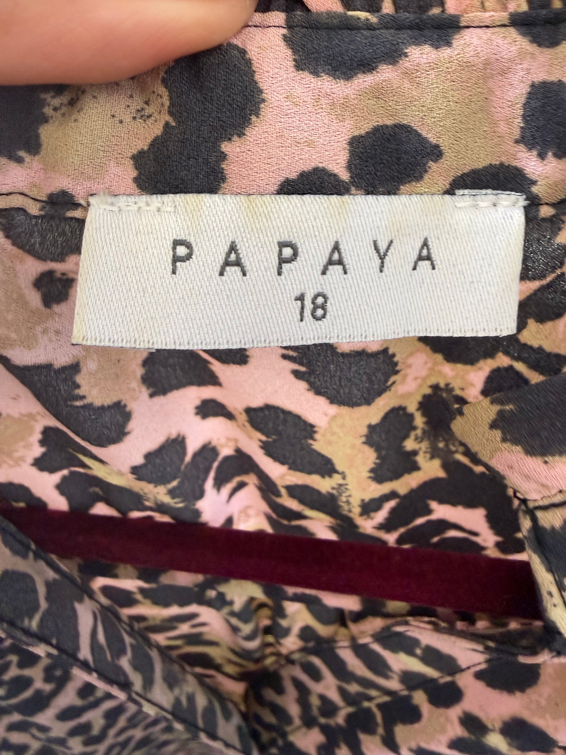 Papaya animal print long sleeve button mini dress