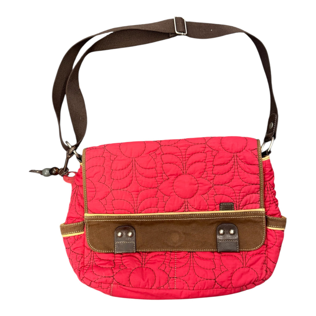 Fossil red satchel style bag