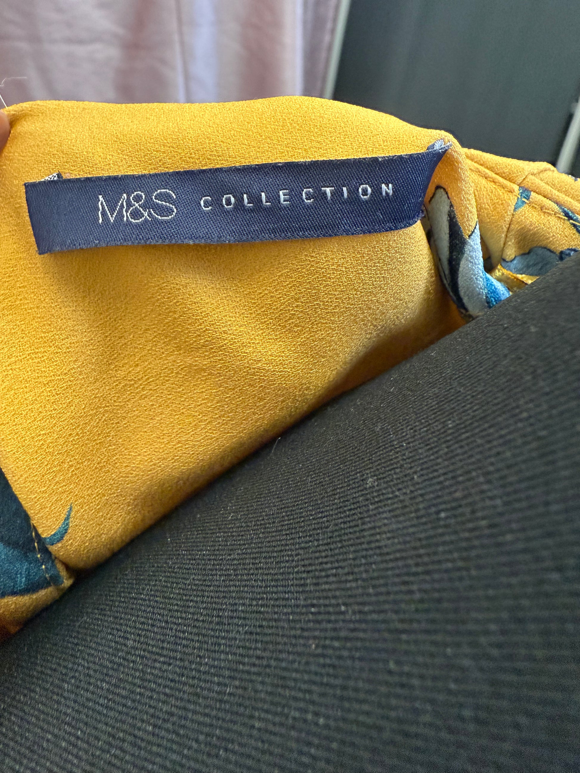 M&S yellow floral knee length dress