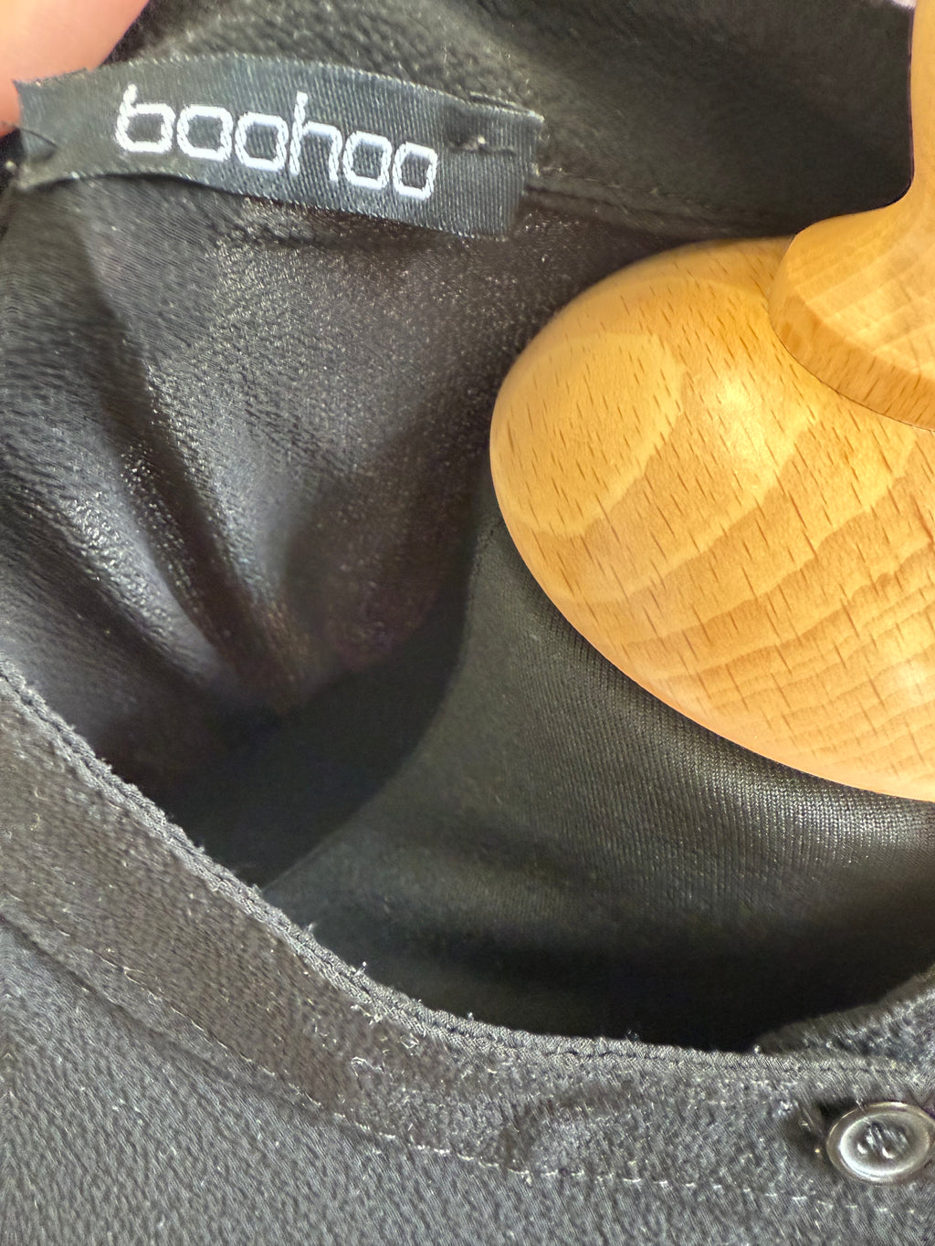 Boohoo long sleeved collarless longline shirt