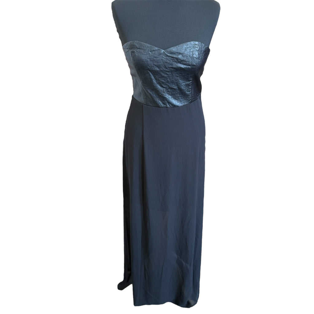 H&M pleather top strapless floor length dress