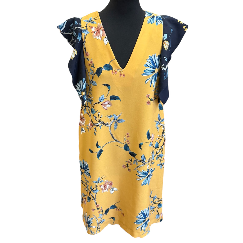 M&S yellow floral knee length dress