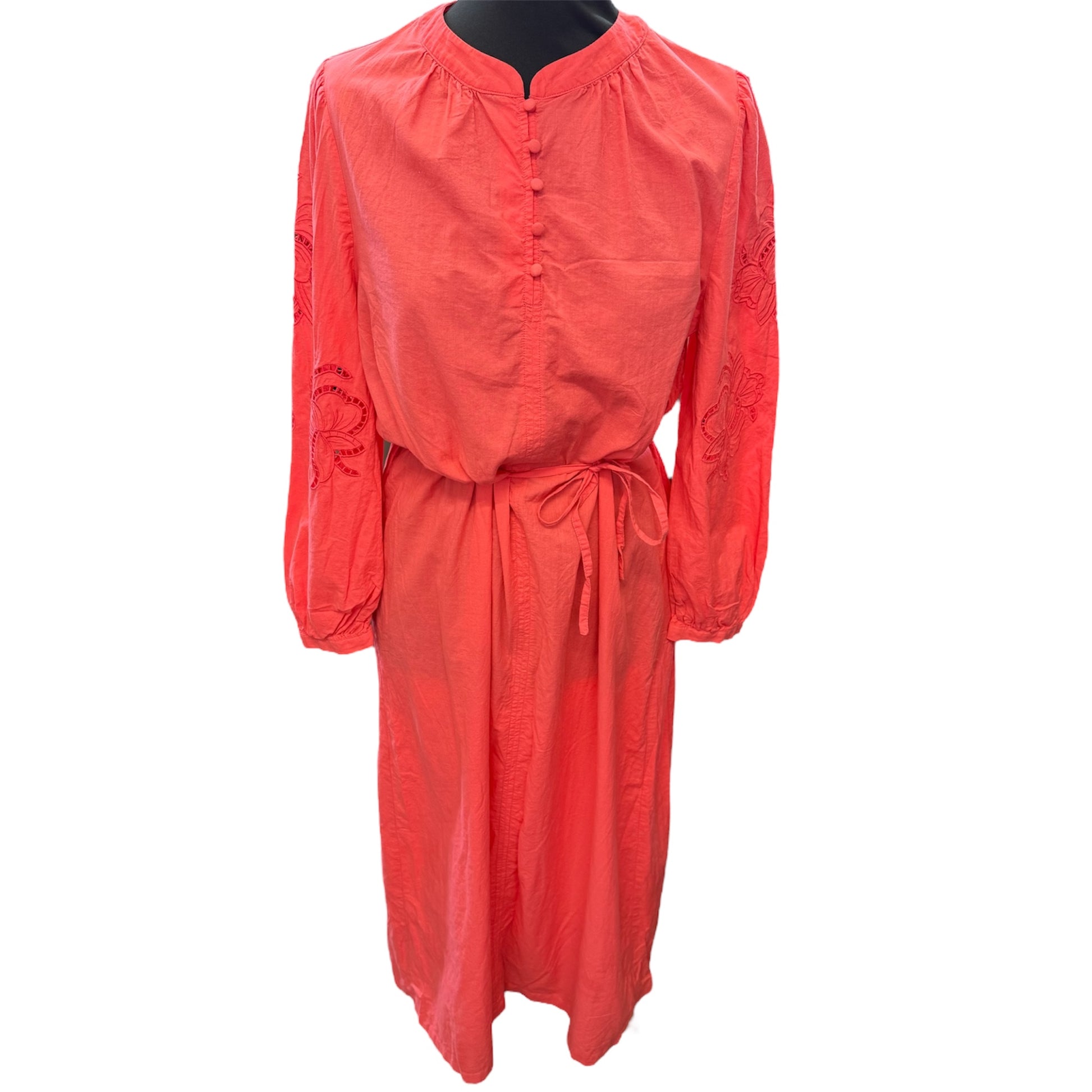 M&S long cut out sleeve belted maxi dress