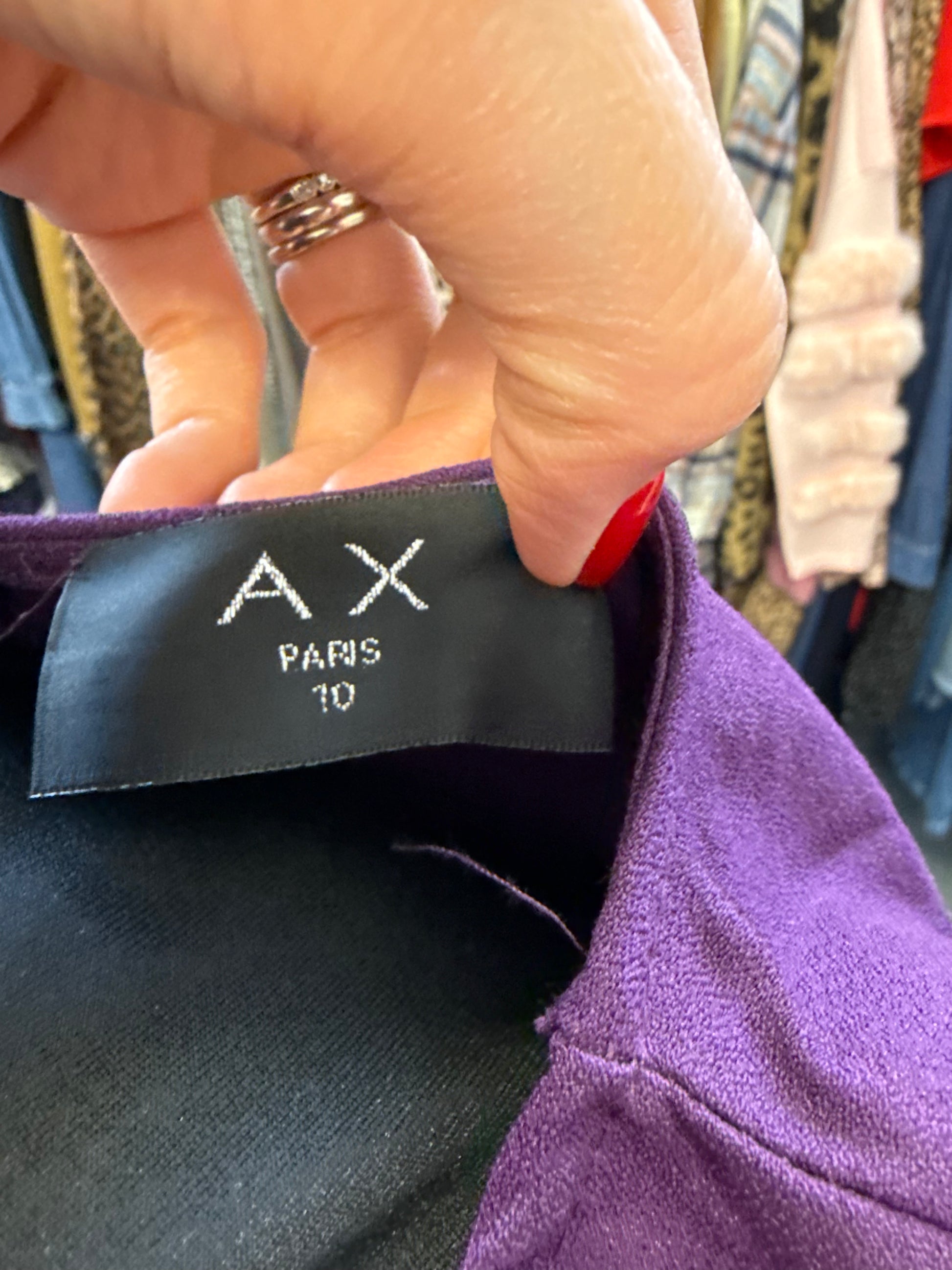 AX Paris purple and black lace sleeveless skater dress