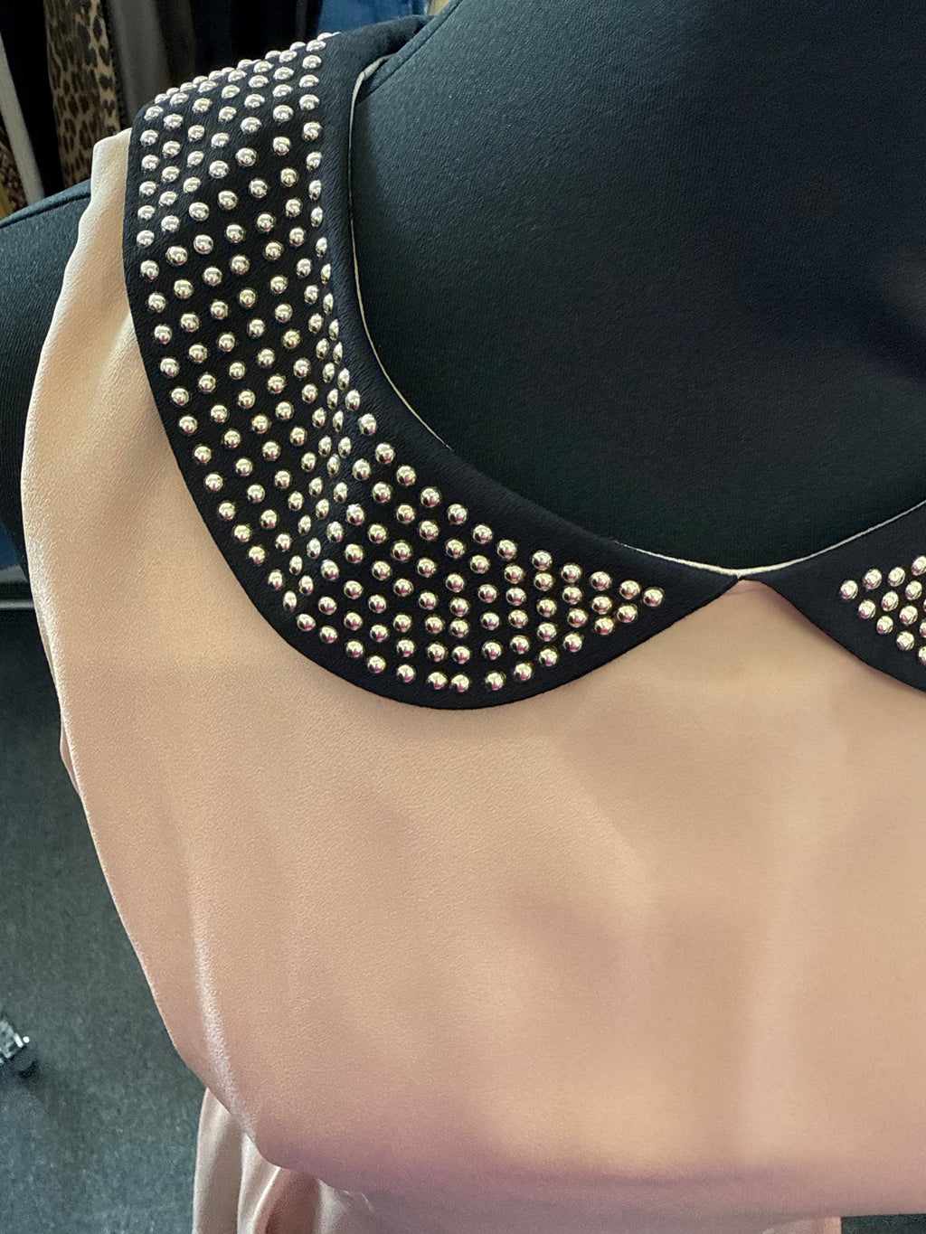 New Look stud contrast collar skater dress