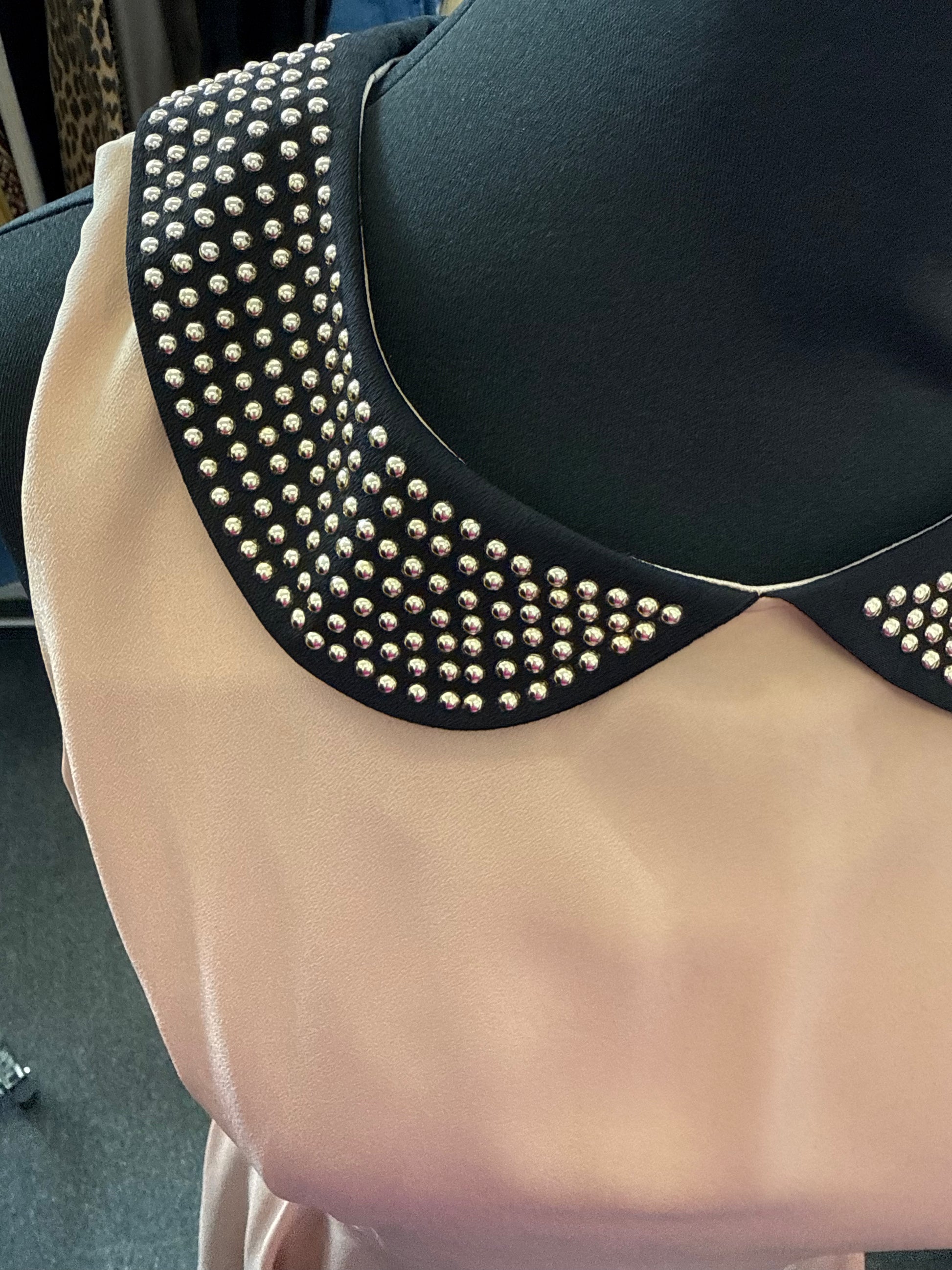 New Look stud contrast collar skater dress