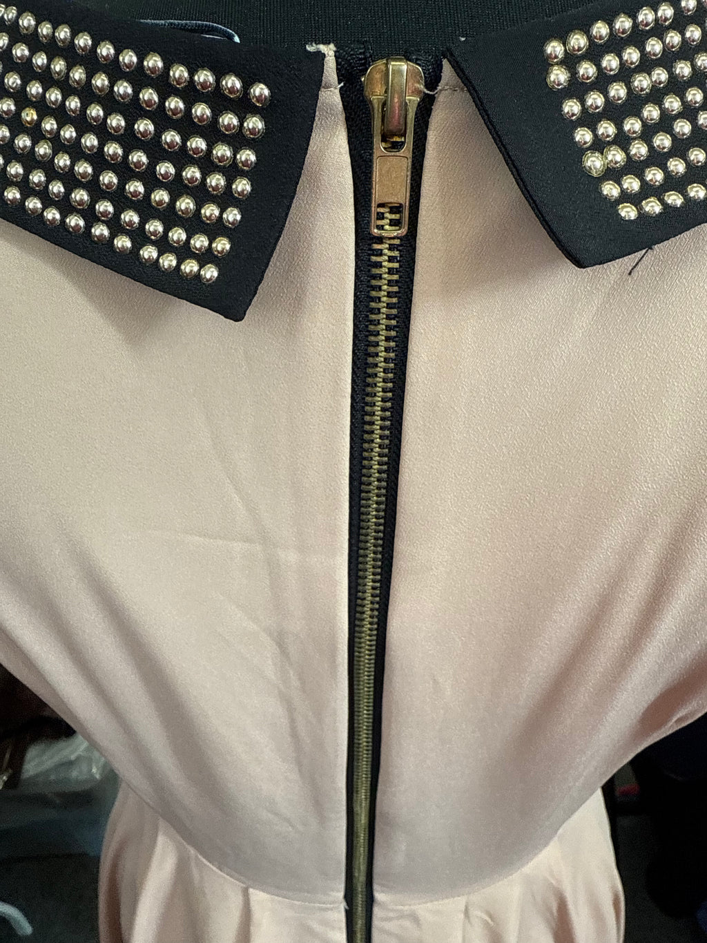 New Look stud contrast collar skater dress