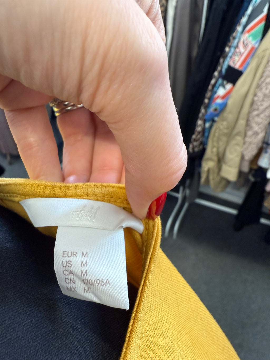 H&M mustard one back skater dress