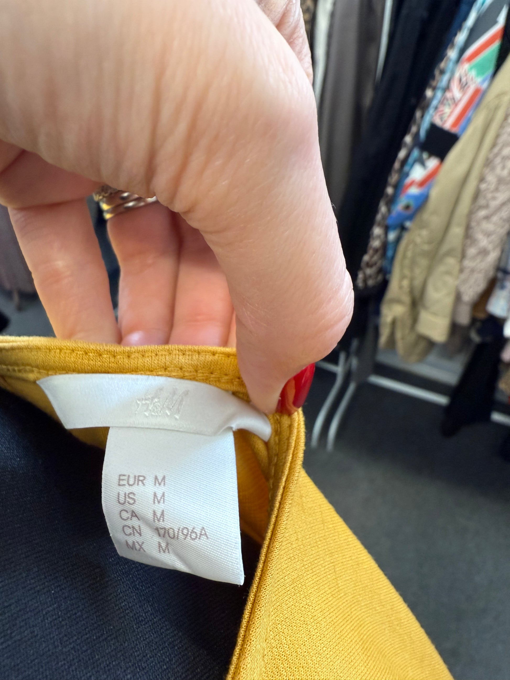 H&M mustard one back skater dress