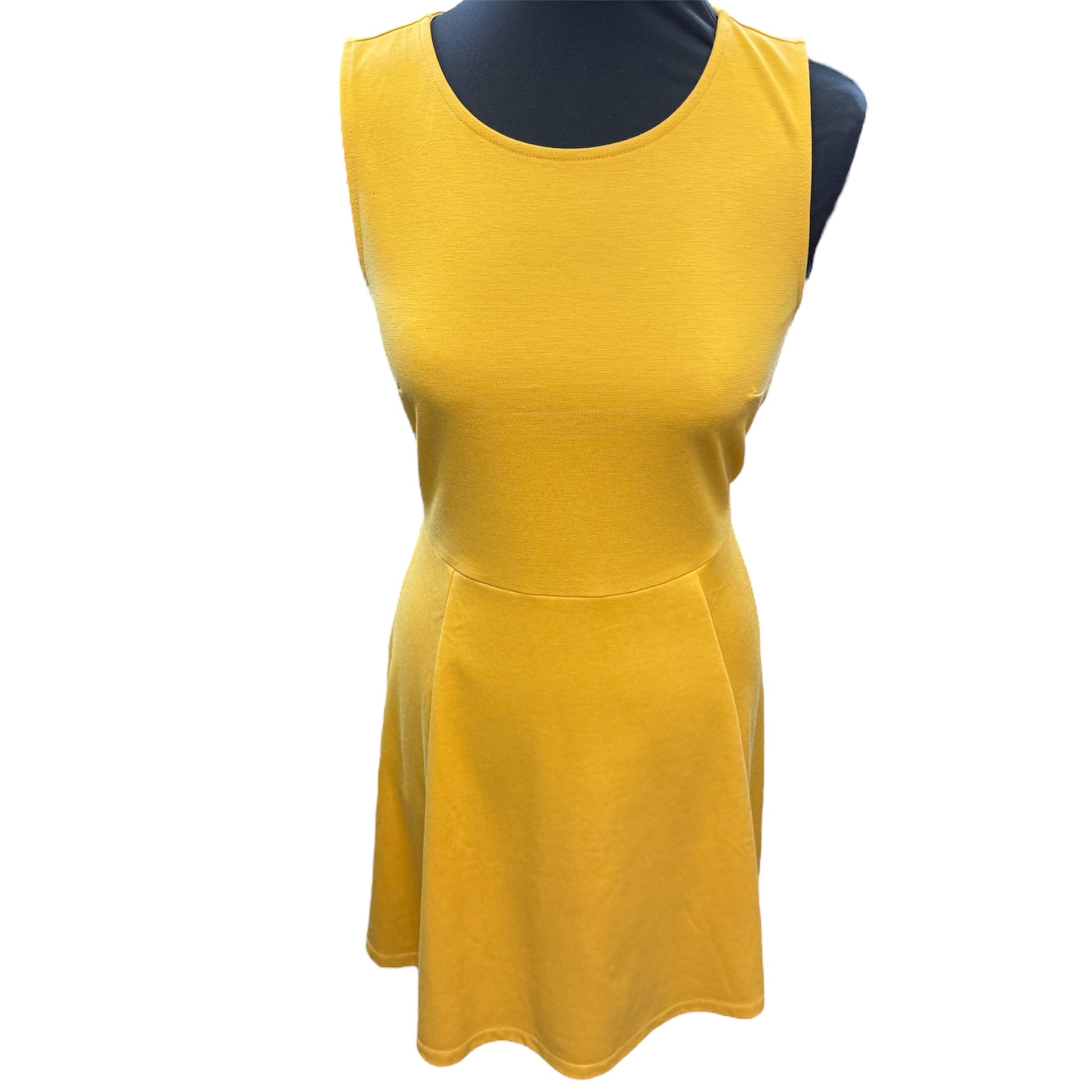 H&M mustard one back skater dress