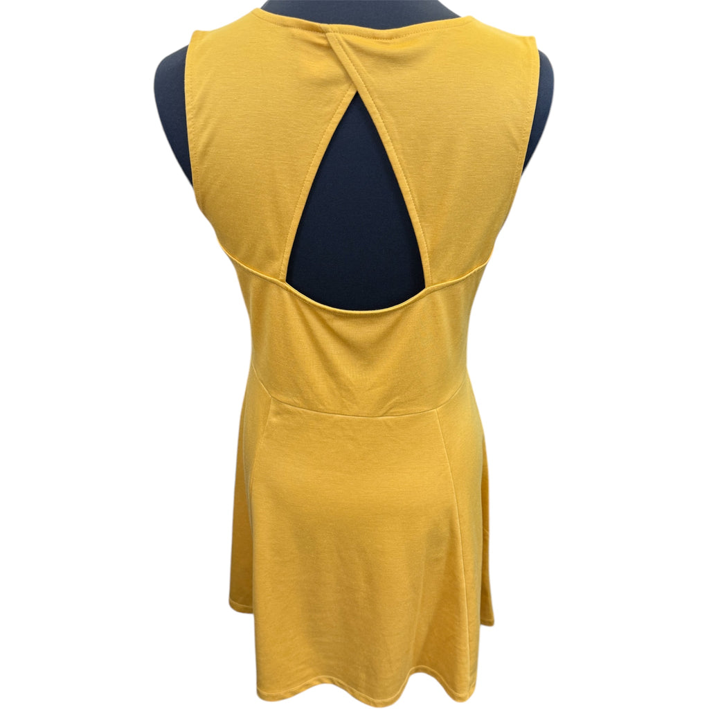 H&M mustard one back skater dress