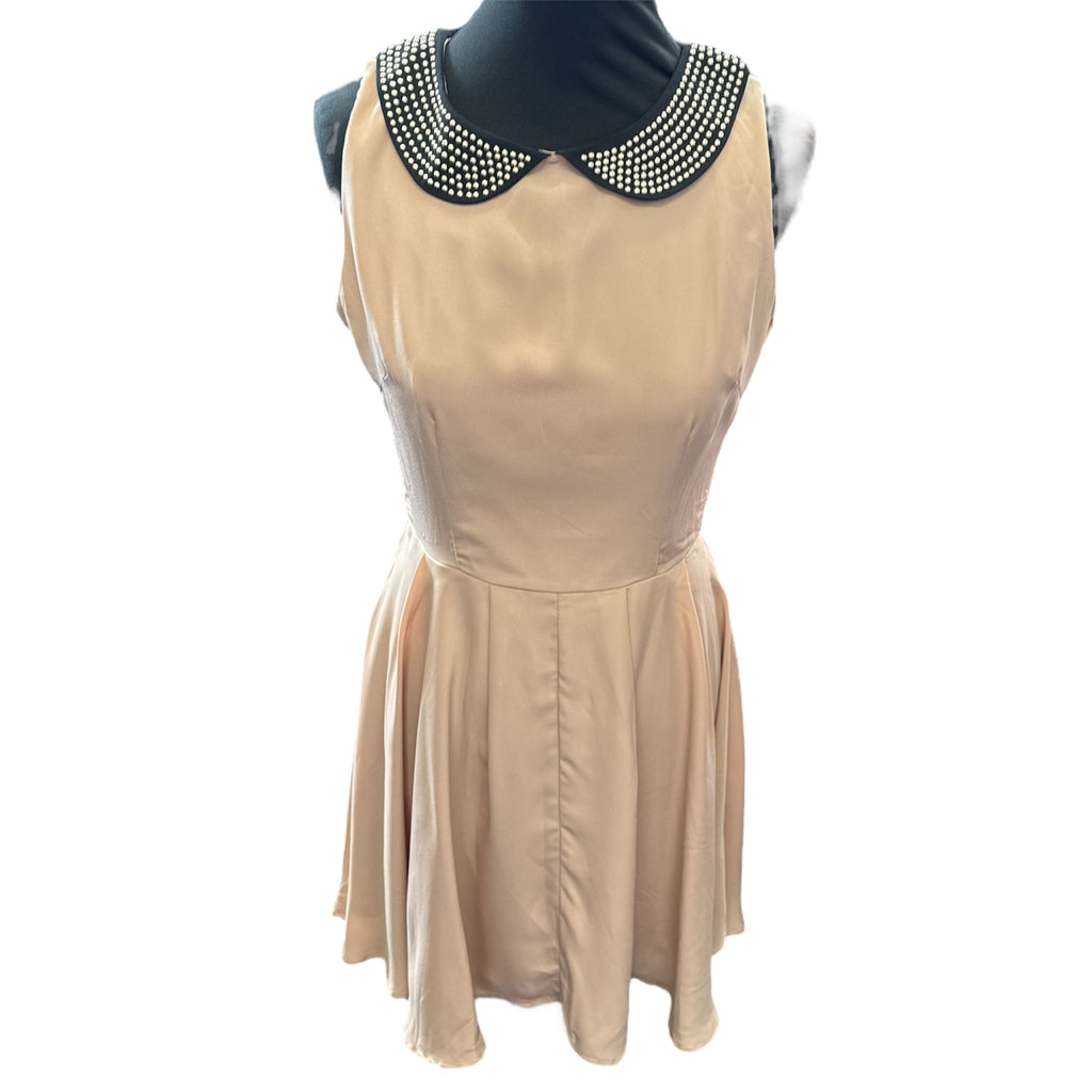 New Look stud contrast collar skater dress