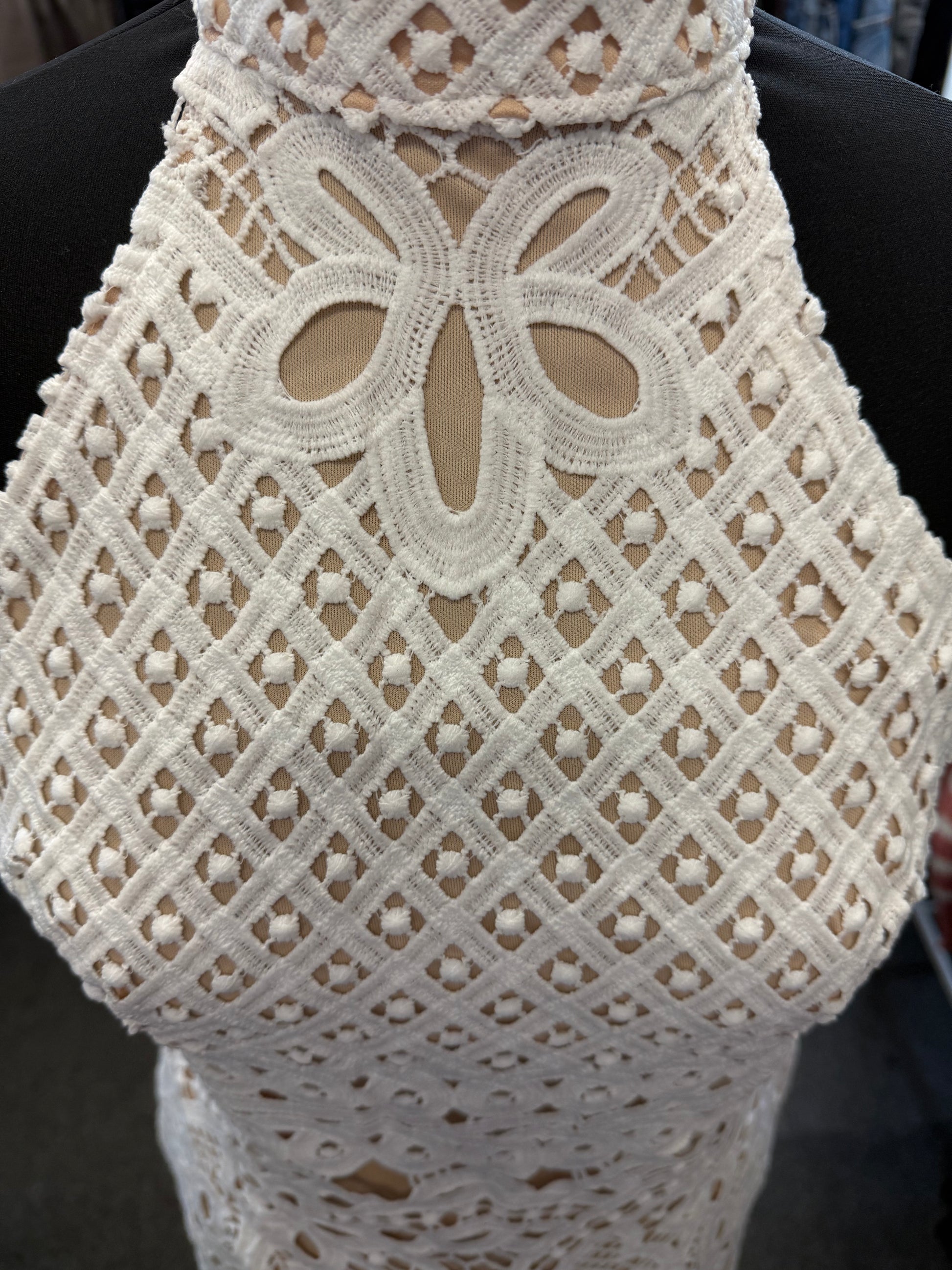 I Saw It First halter neck open back lace occasion dress