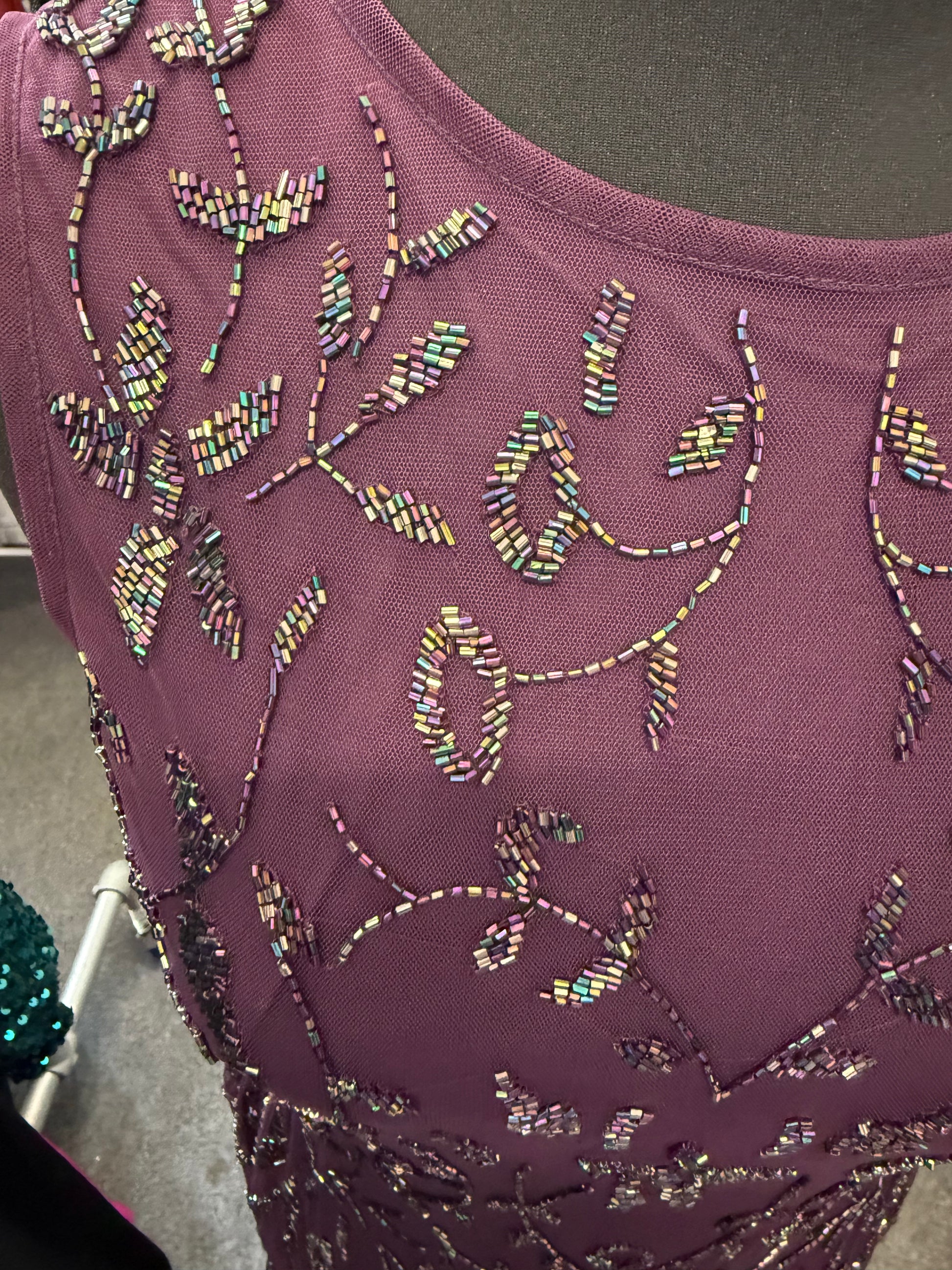 Ruby Ray purple sleeveless beaded occasion dress