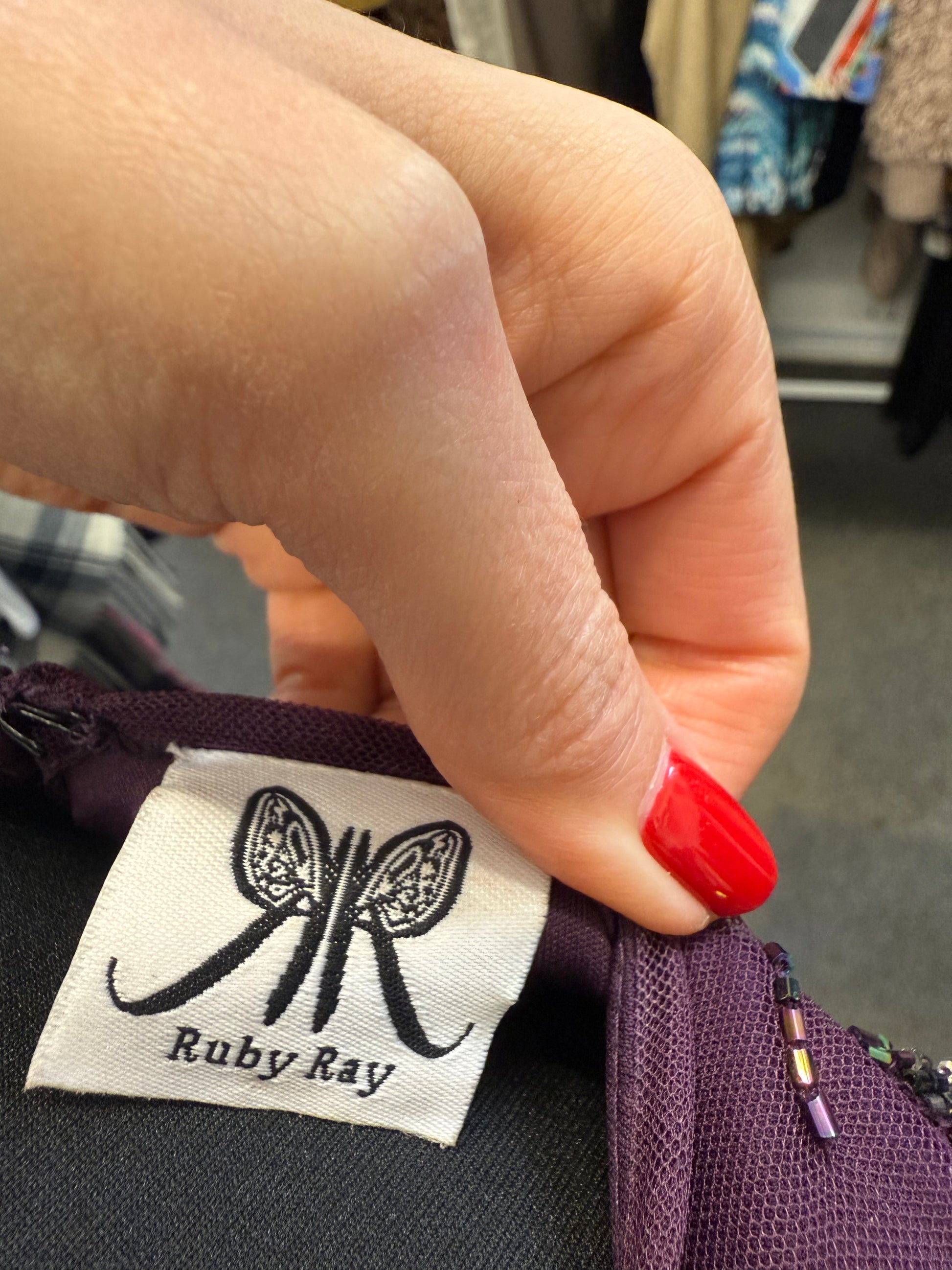 Ruby Ray purple sleeveless beaded occasion dress