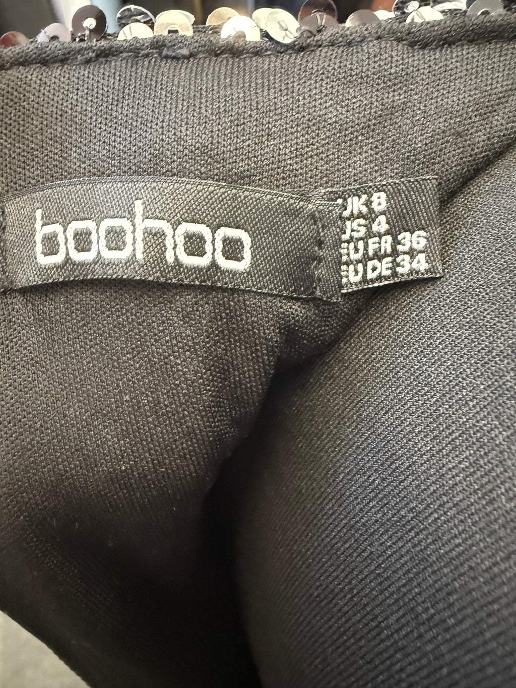 Boohoo long sleeved sequin dress