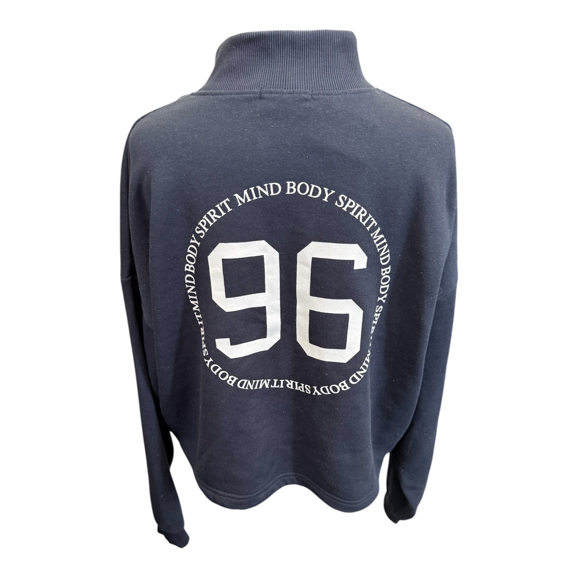 In The Style logo navy zip sweat