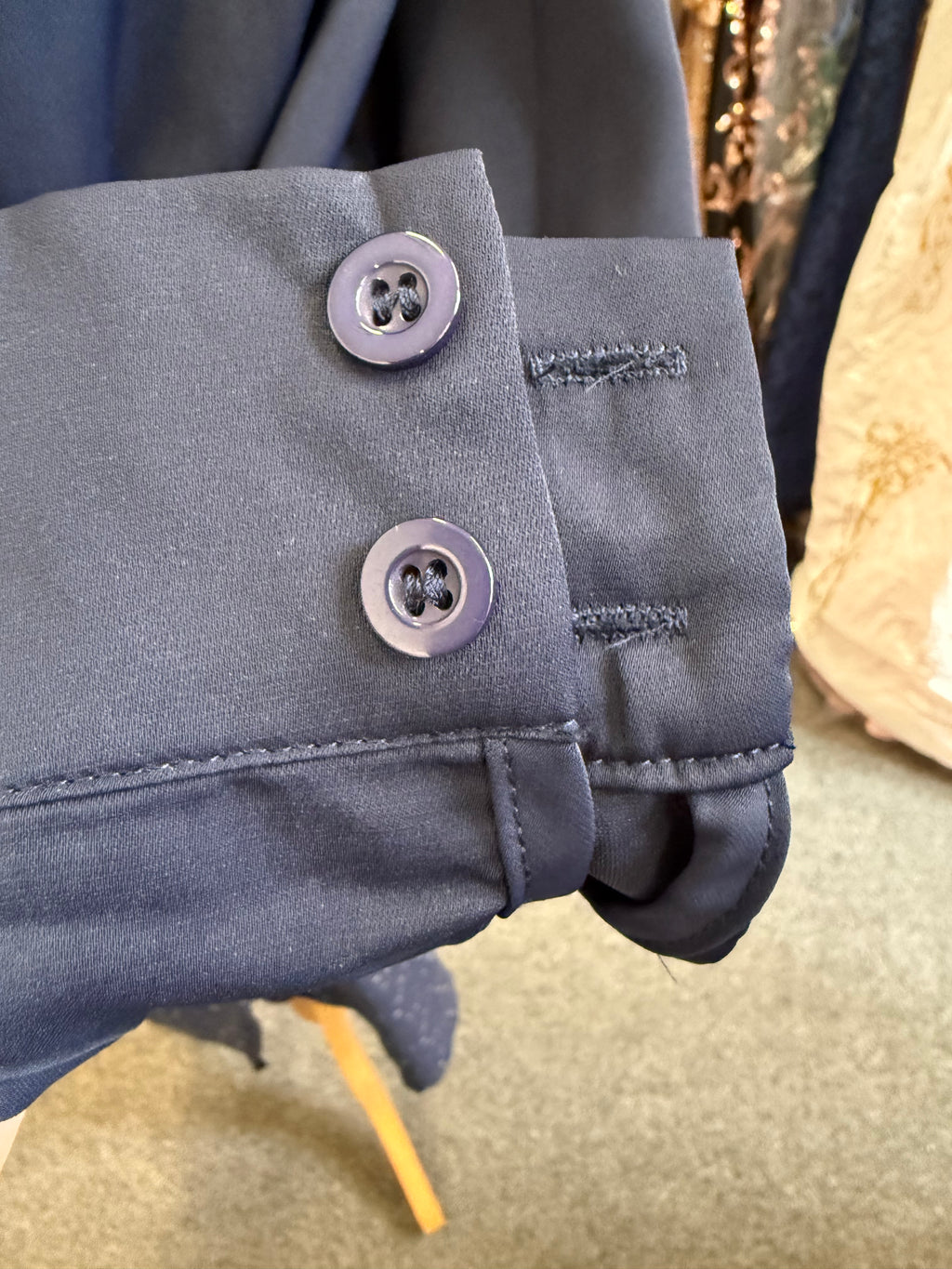 Navy long sleeved midi dress