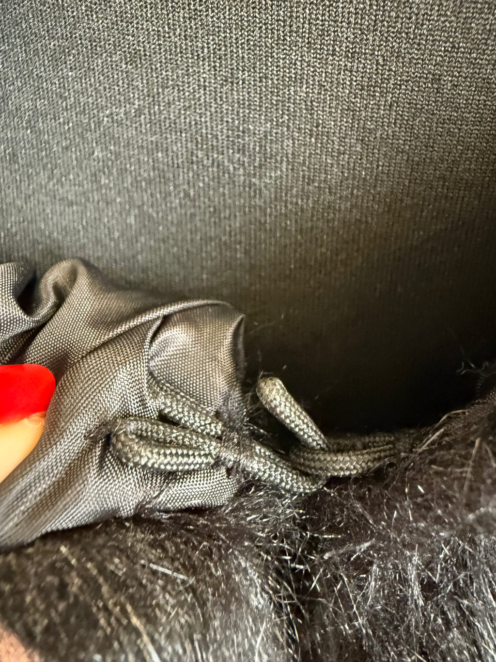 Papaya black faux fur jacket