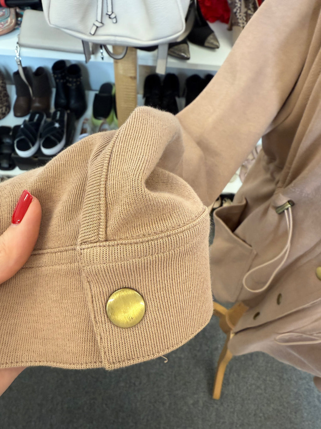 Next beige button toggle waist jacket