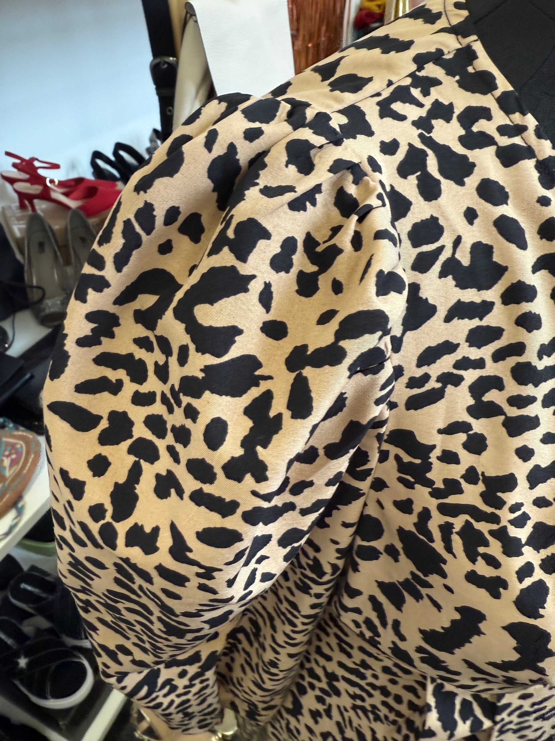 Lipsy animal print pouffe long sleeve midi dress