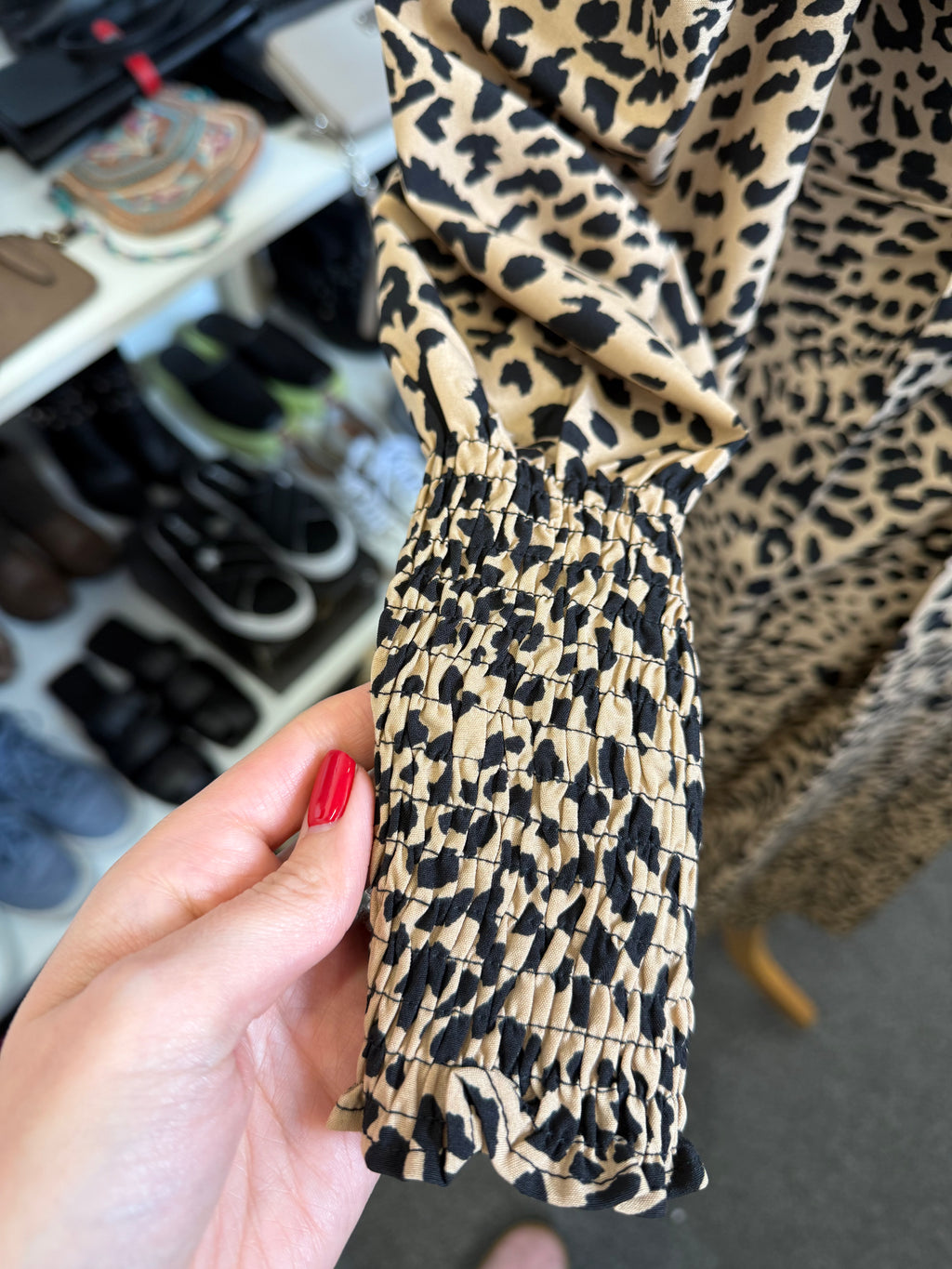 Lipsy animal print pouffe long sleeve midi dress