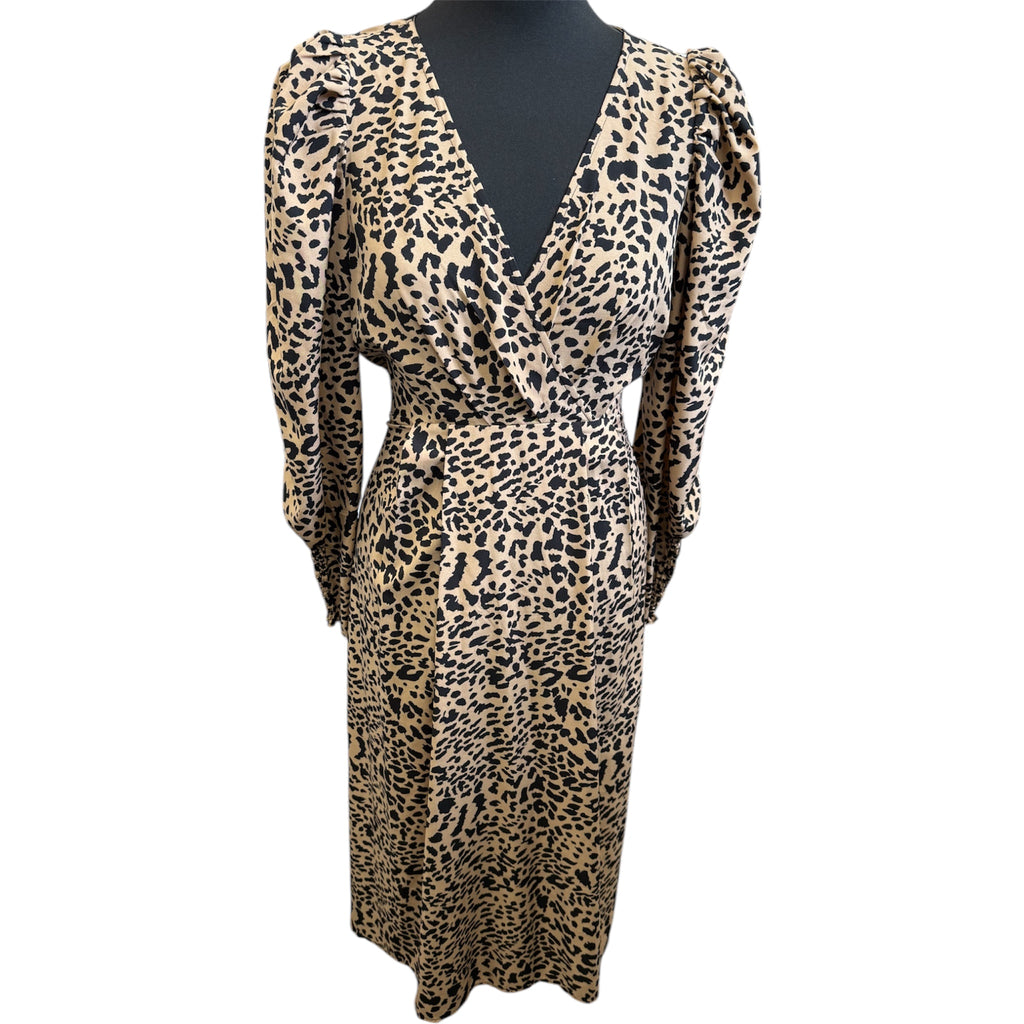Lipsy animal print pouffe long sleeve midi dress