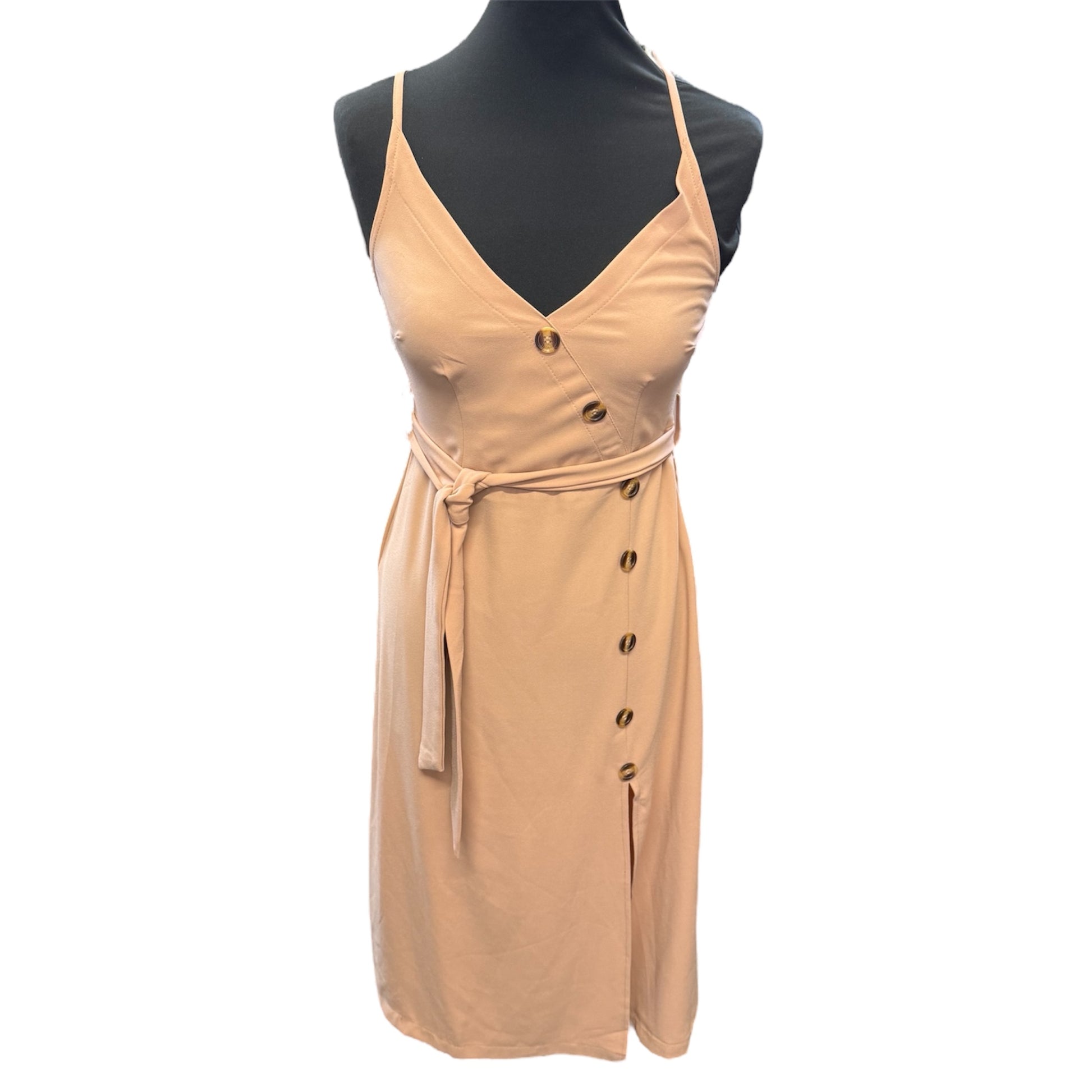 Boohoo button detail strappy midi dress